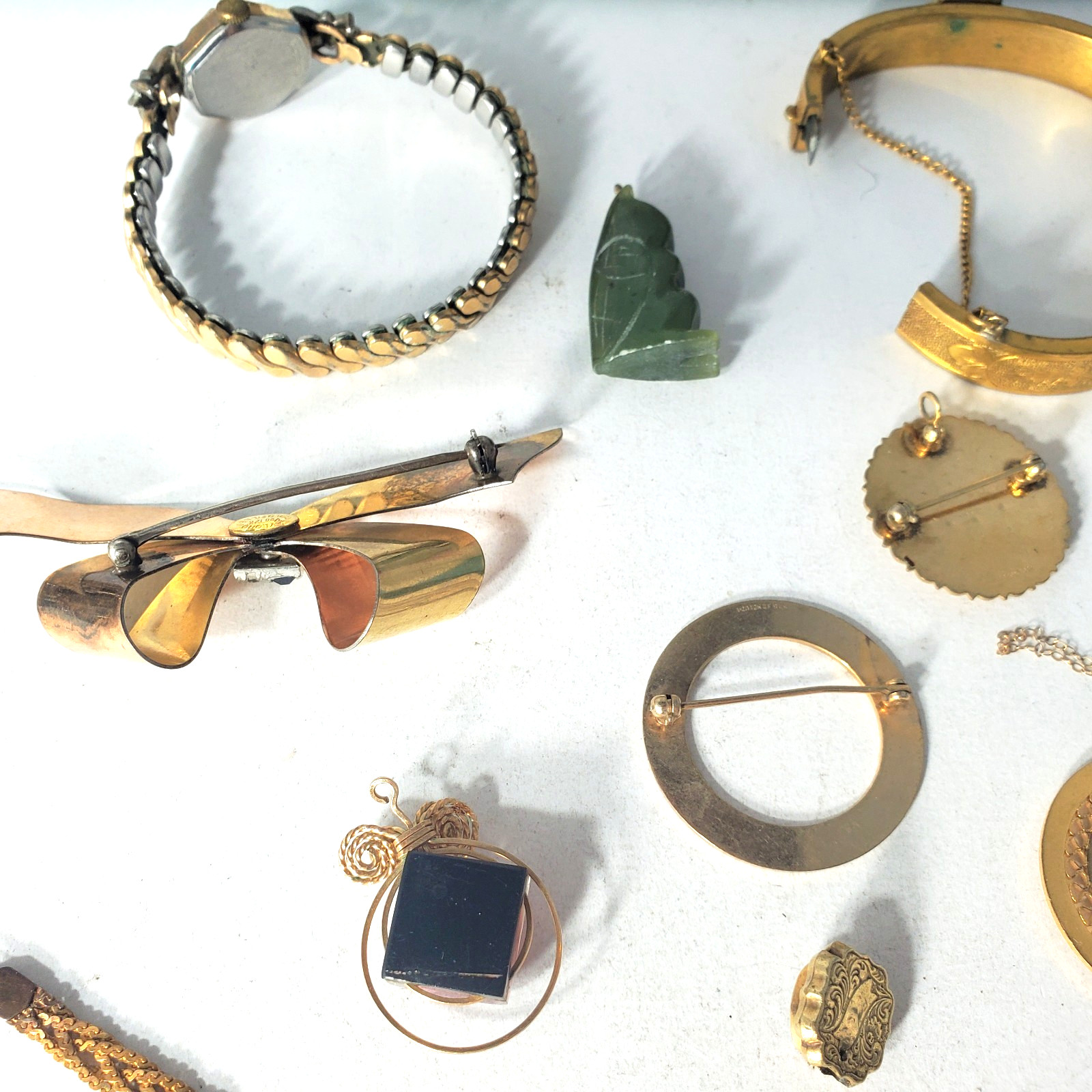 Victorian Edwardian 2 Deco Gold Filled Wear Repair Craft Scrap Jewelry Lot 11 Pc