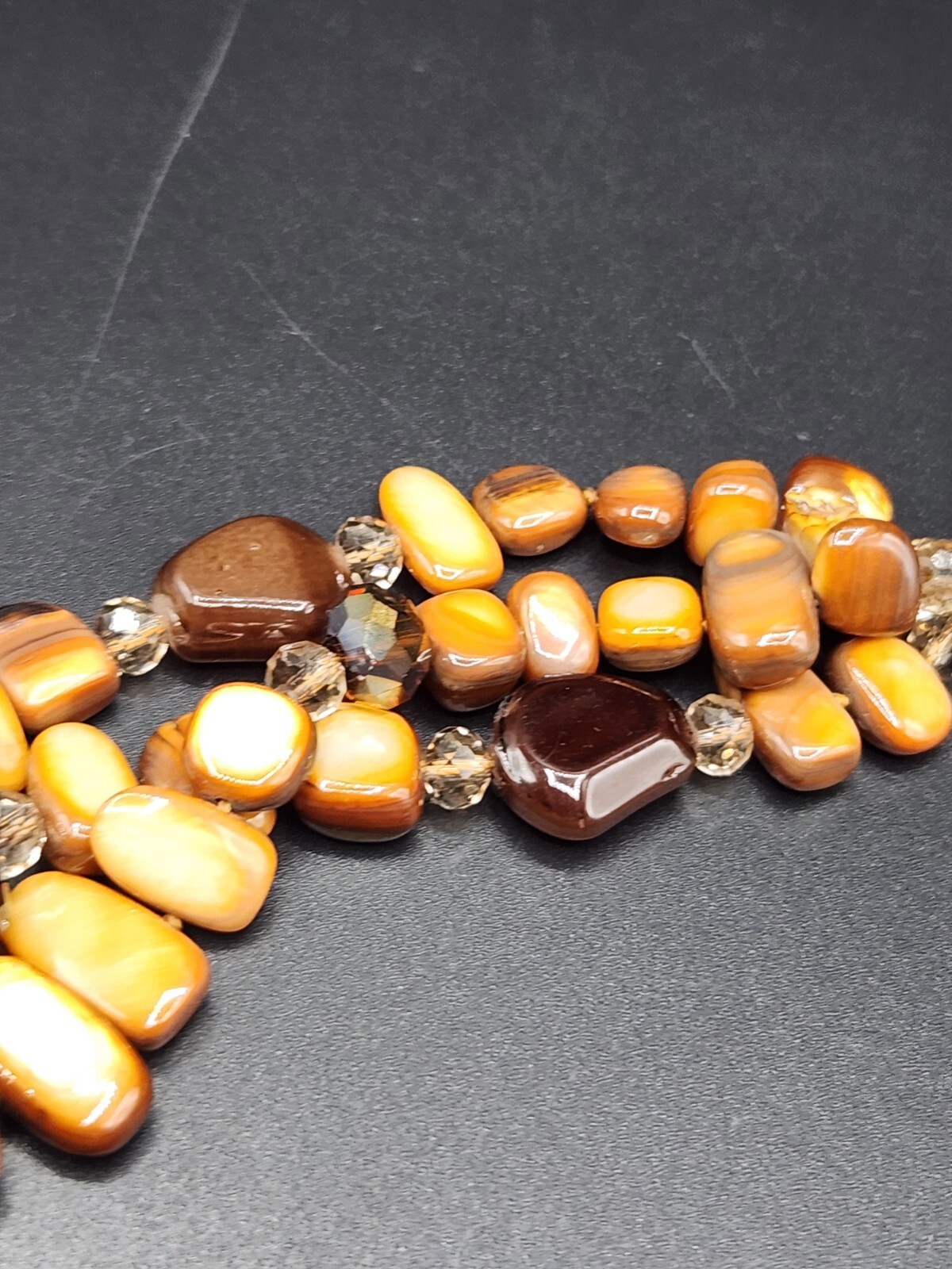 Multistrand Shell Glass and Acrylic Beads Necklace