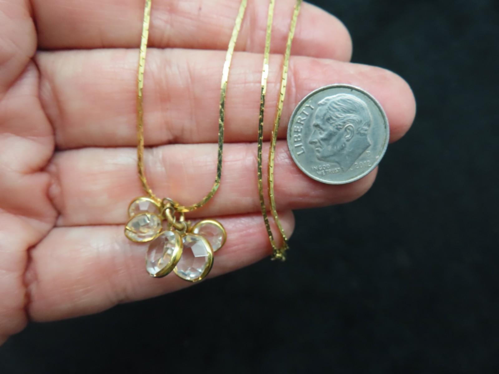 Vintage 1980’s Gold Plated Cobra Chain w/Glass Slides