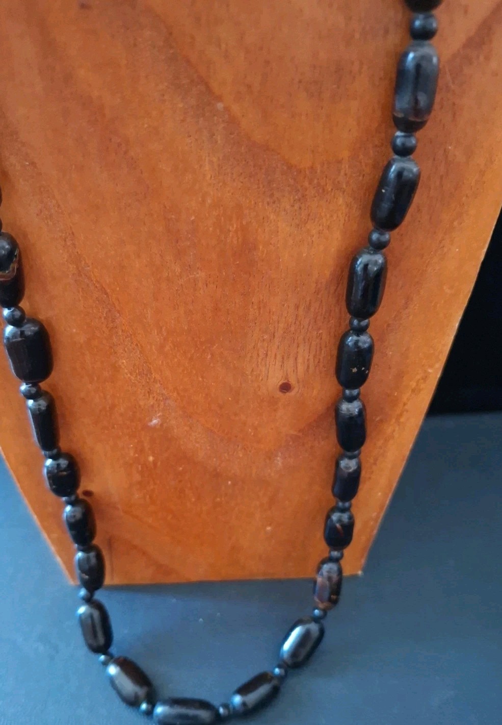 Real Vintage Hawaiian Natural Black Coral Bead Necklace no clasp approx. 30 “