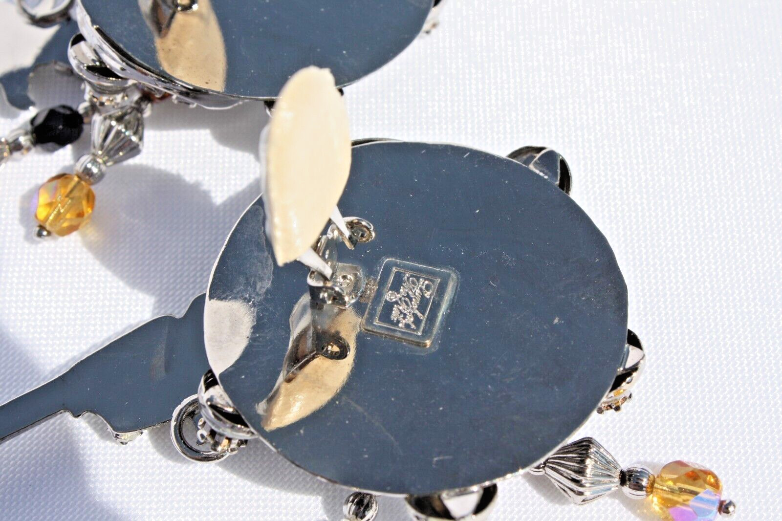 Lunch At The Ritz Earrings Deputy Sheriff Gun & Horseshoe Black Silver Western