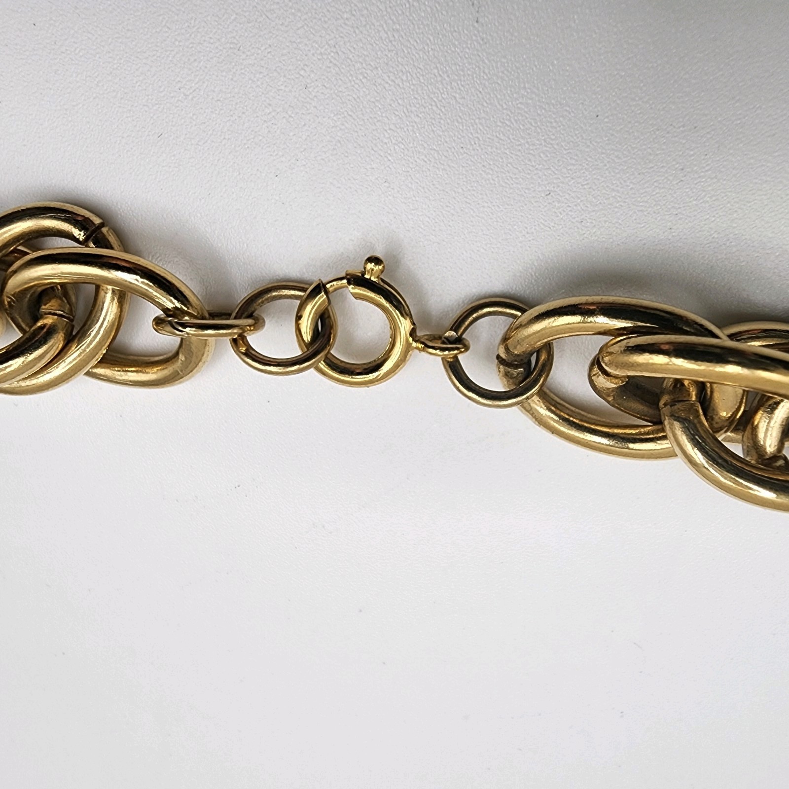 Heavy Duty Gold Tone Chain Necklace Vintage Twist Link 24″ Jewelry Estate Cool
