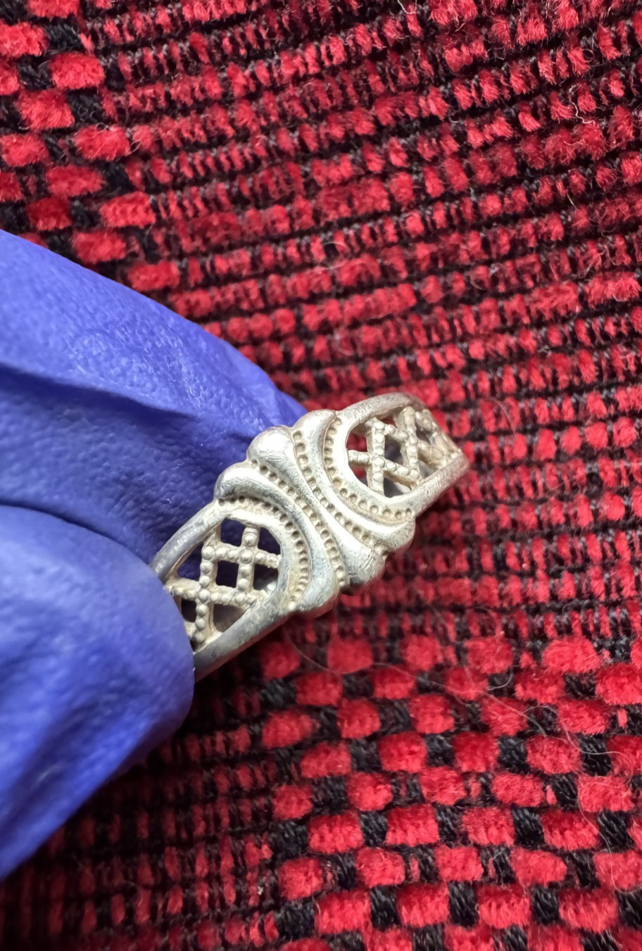 Vintage Post Soviet USSR Ukraine ring sterling silver 925 Size 8 Filigree
