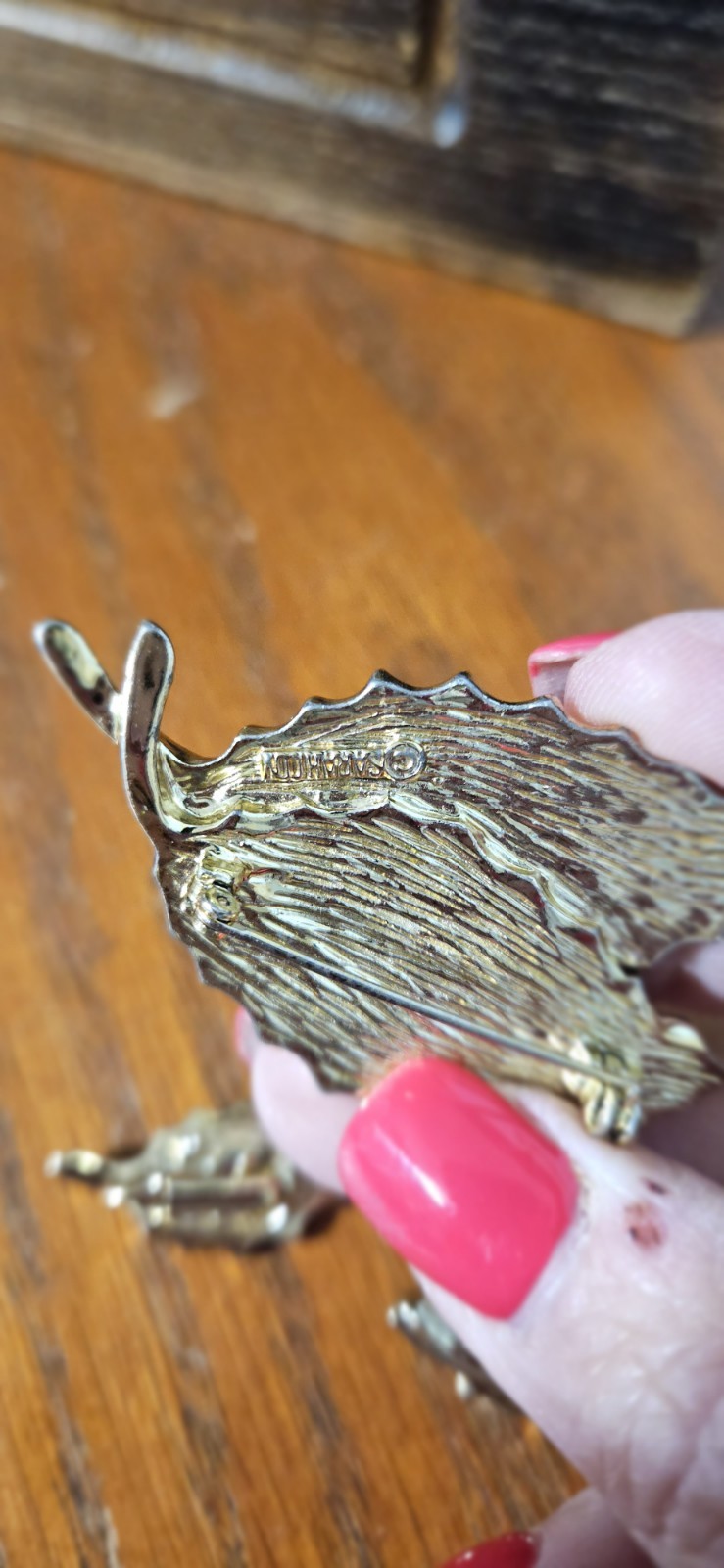 Sarah Coventry Signed Silver Tone Leaf Brooch Pin 3-Piece Set, No Stone