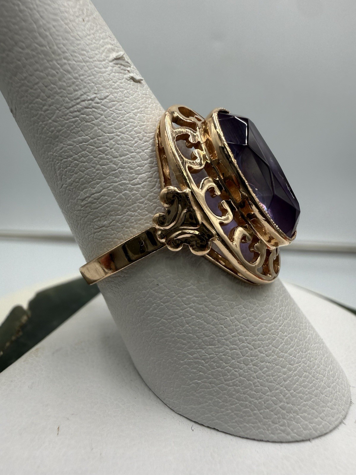 Vintage Soviet Solid Rose Gold Ring 14 K 583 Size 8.5