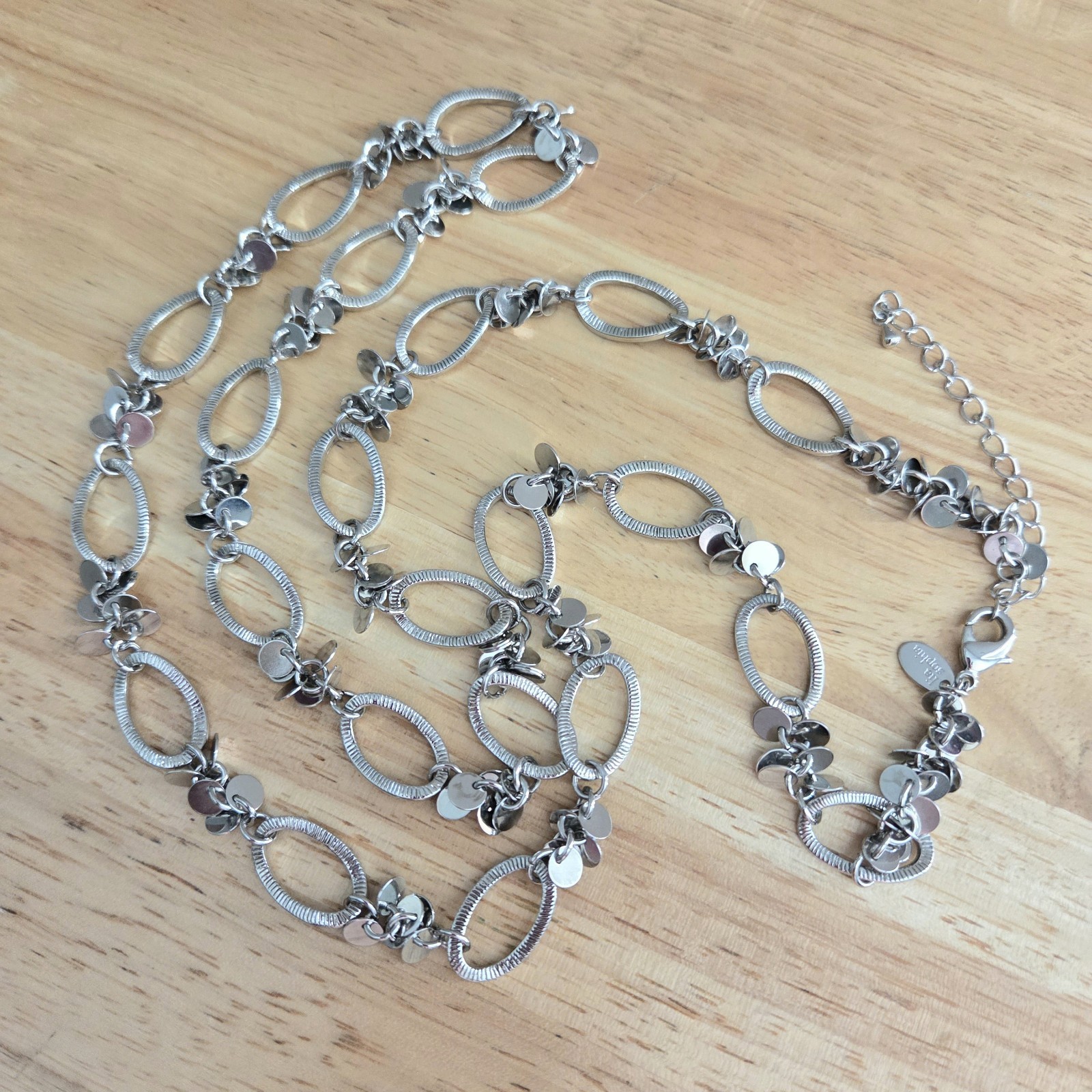 Lia Sophia Silver Tone Chain Necklace 34″