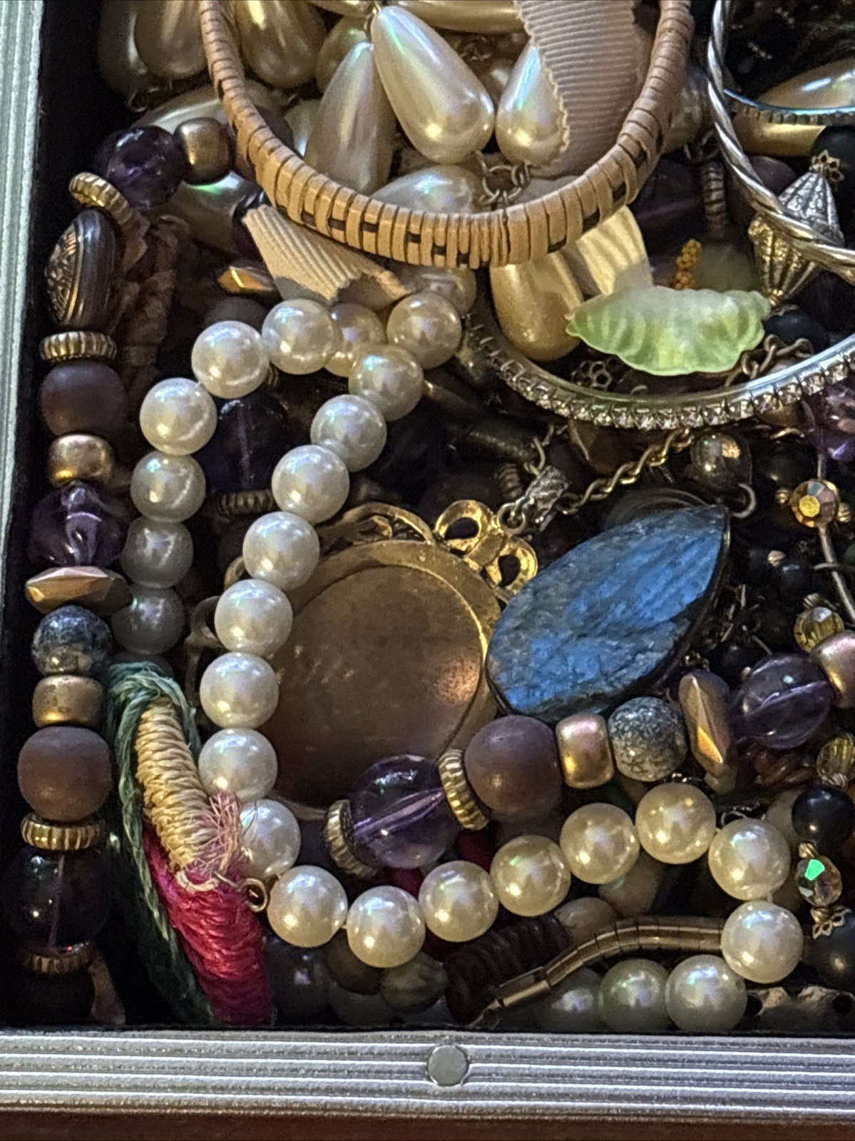 Mystery Jewelry Junk Box! 6-7 Lbs Inc Box Beads, Gold Silver Tones, Possible 925