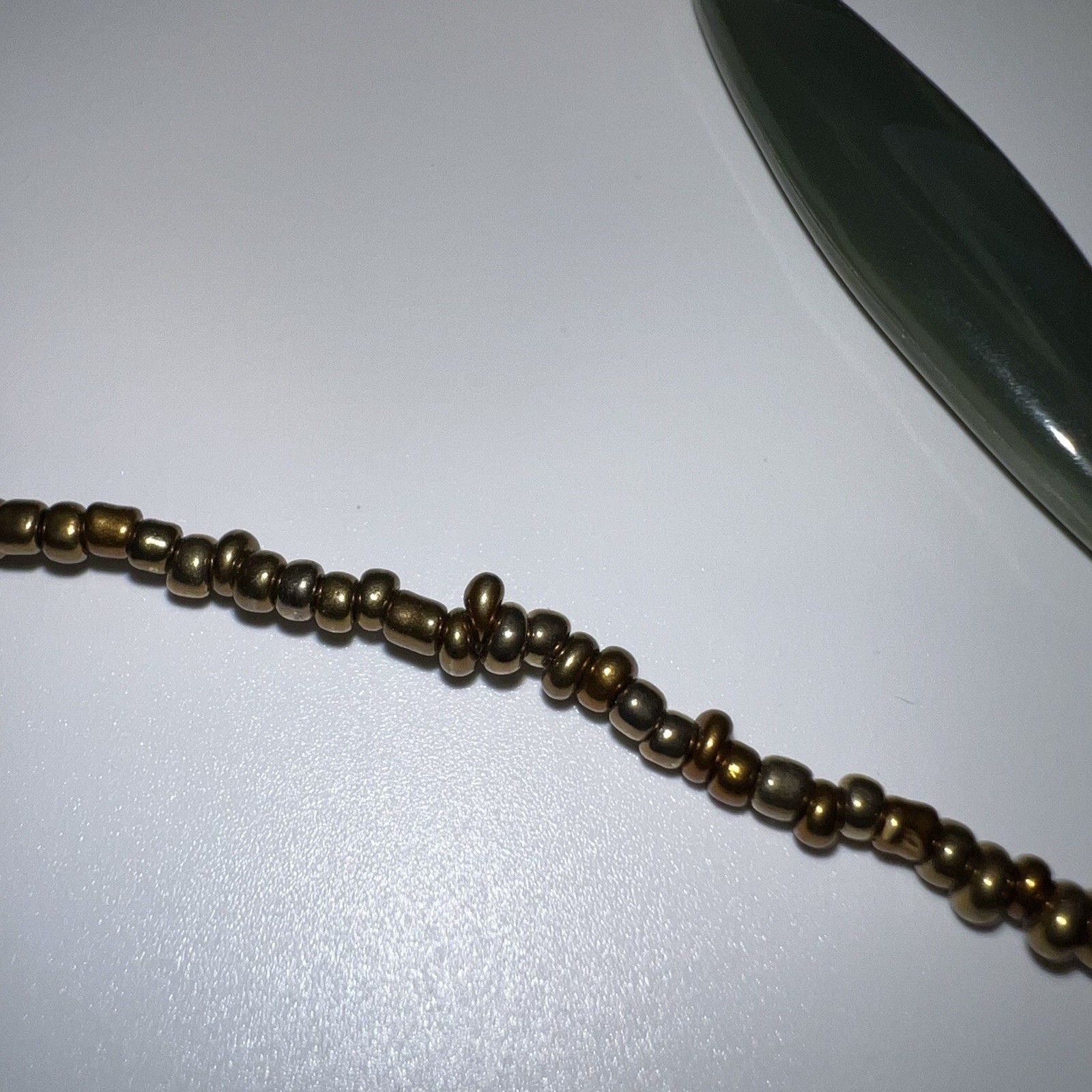 Vintage Plastic & Small Glass Beaded Necklace 32” End to End Beading Warm Colors