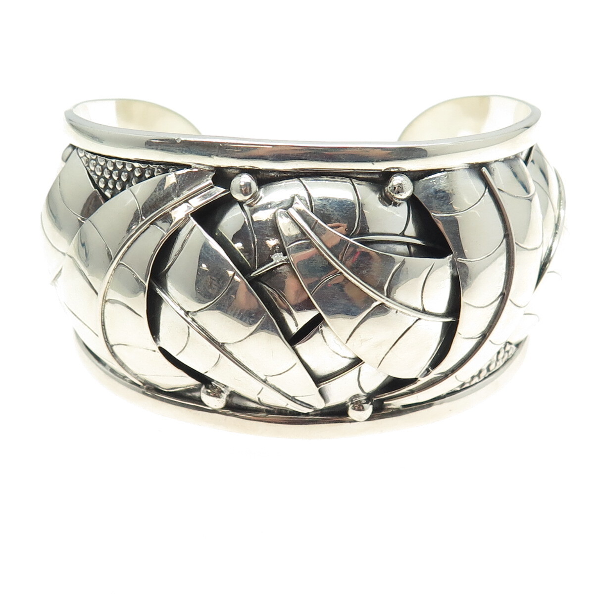 DOMINIQUE DINOUART 925 Sterling Silver Vintage Mexico Modernist Bracelet 6.75″