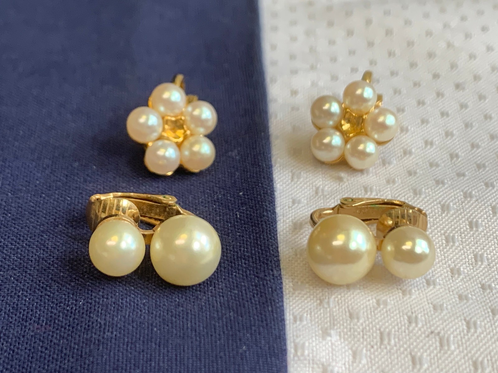 Vtg Clip-On Earring Lot Costume Jewelry Trifari Napier Avon Cloisonne Enamel