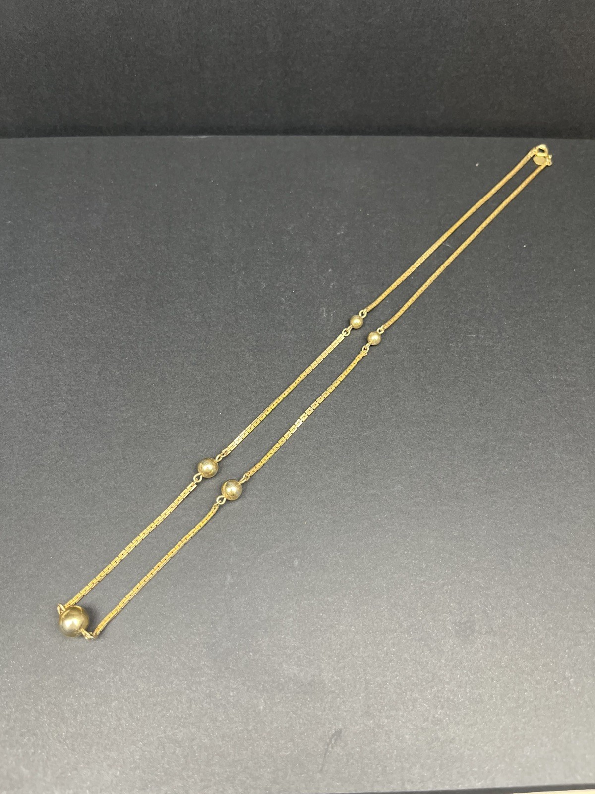 Vintage Avon Gold-Tone Necklace with Bead Accents – 25.5” Classic Box Chain
