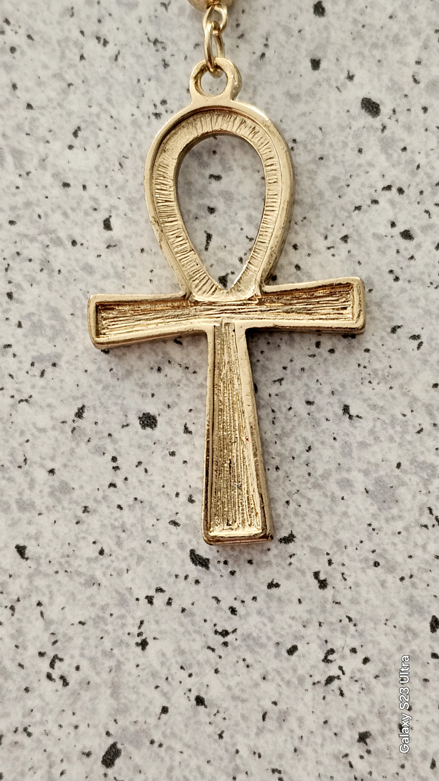EGYPTIAN PHARAOH King Tut ankh cross21” bead rosary hip hop necklace. NWOT