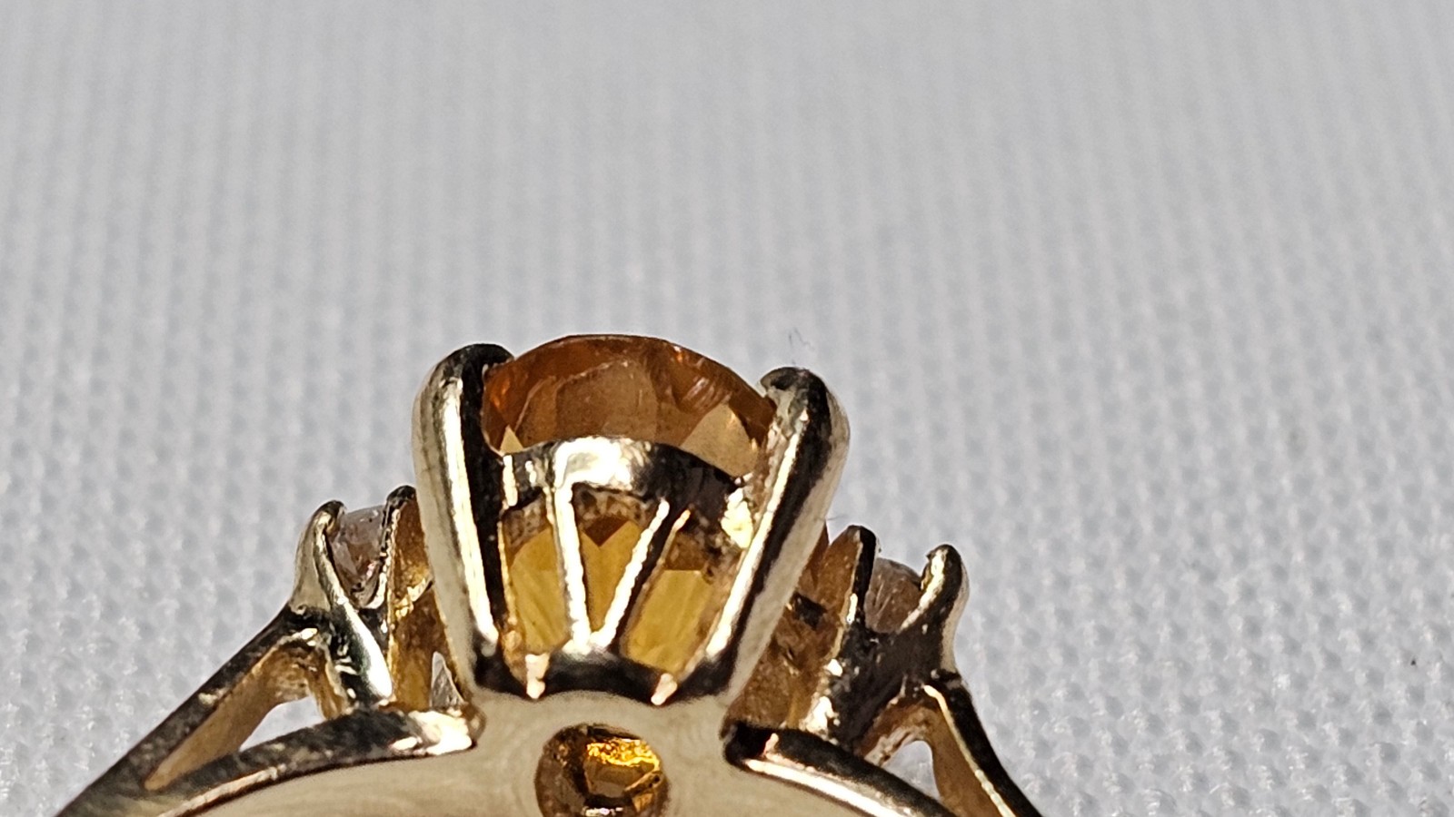 Vintage 14K Yellow Gold Citrine Diamond Ring 2.0 Grams Repair/Repurpose – Notes