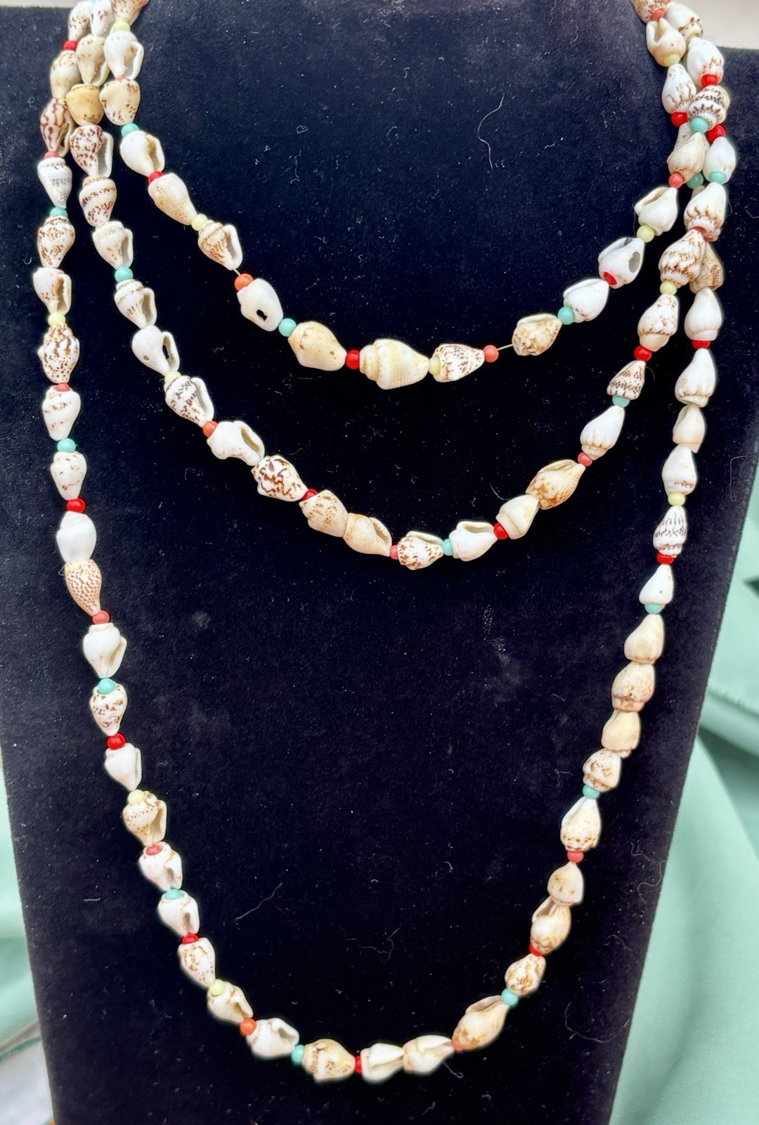 TWO Vintage Sea Shell Necklaces Boho Beach Theme