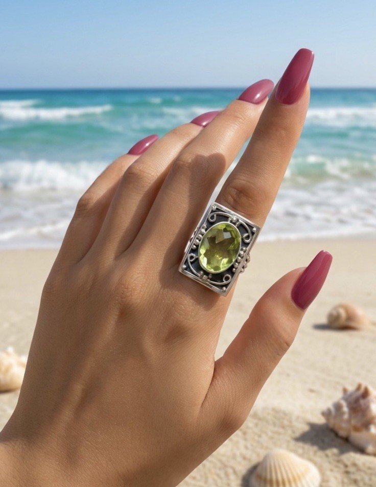 Vintage Nicky Butler Lemon Quartz RAJ Limited Addition Retired Ring Size 8