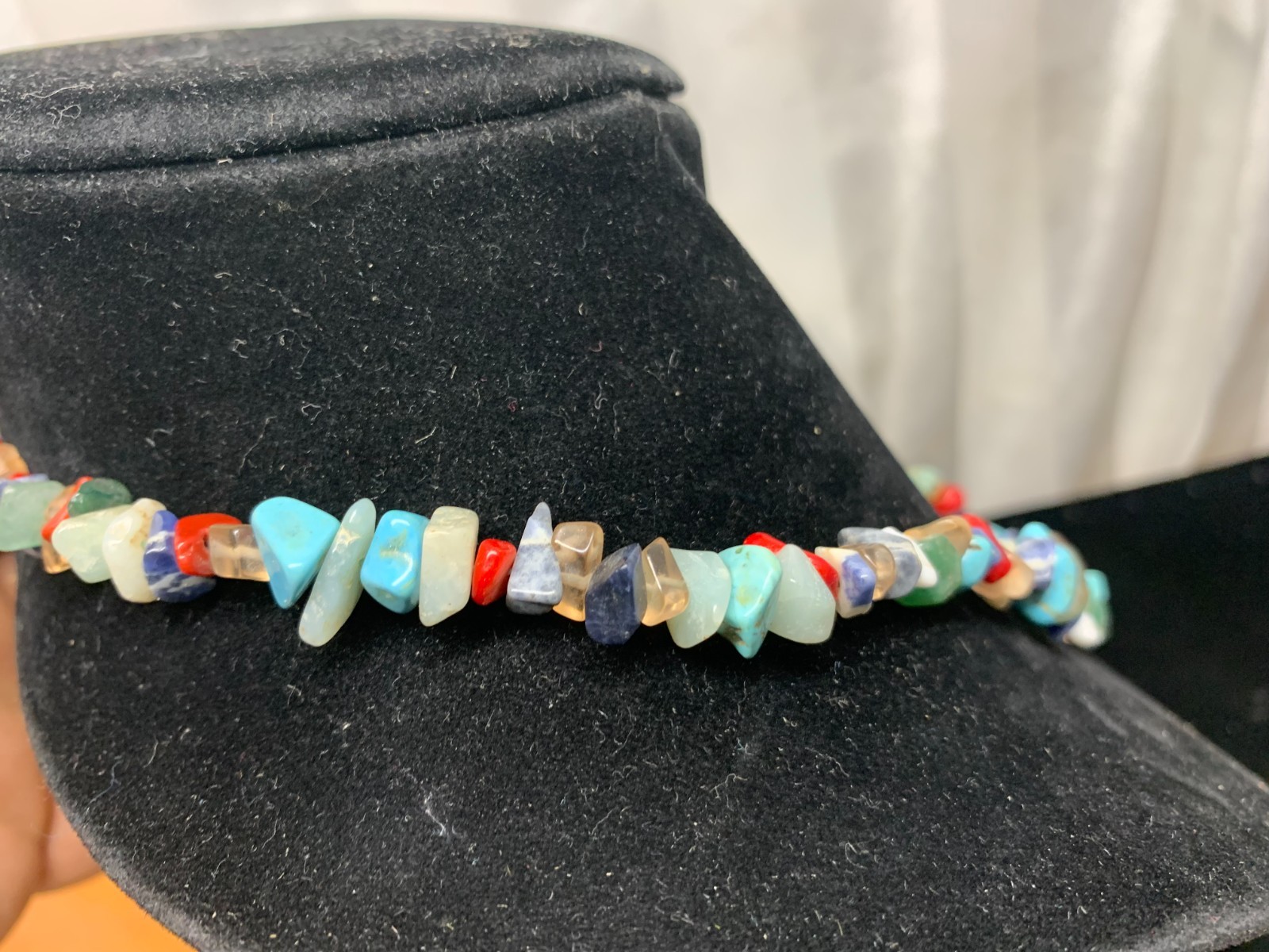 Turquoise & Coral Bead Multi Stone Nuggets Southwestern Style Necklace