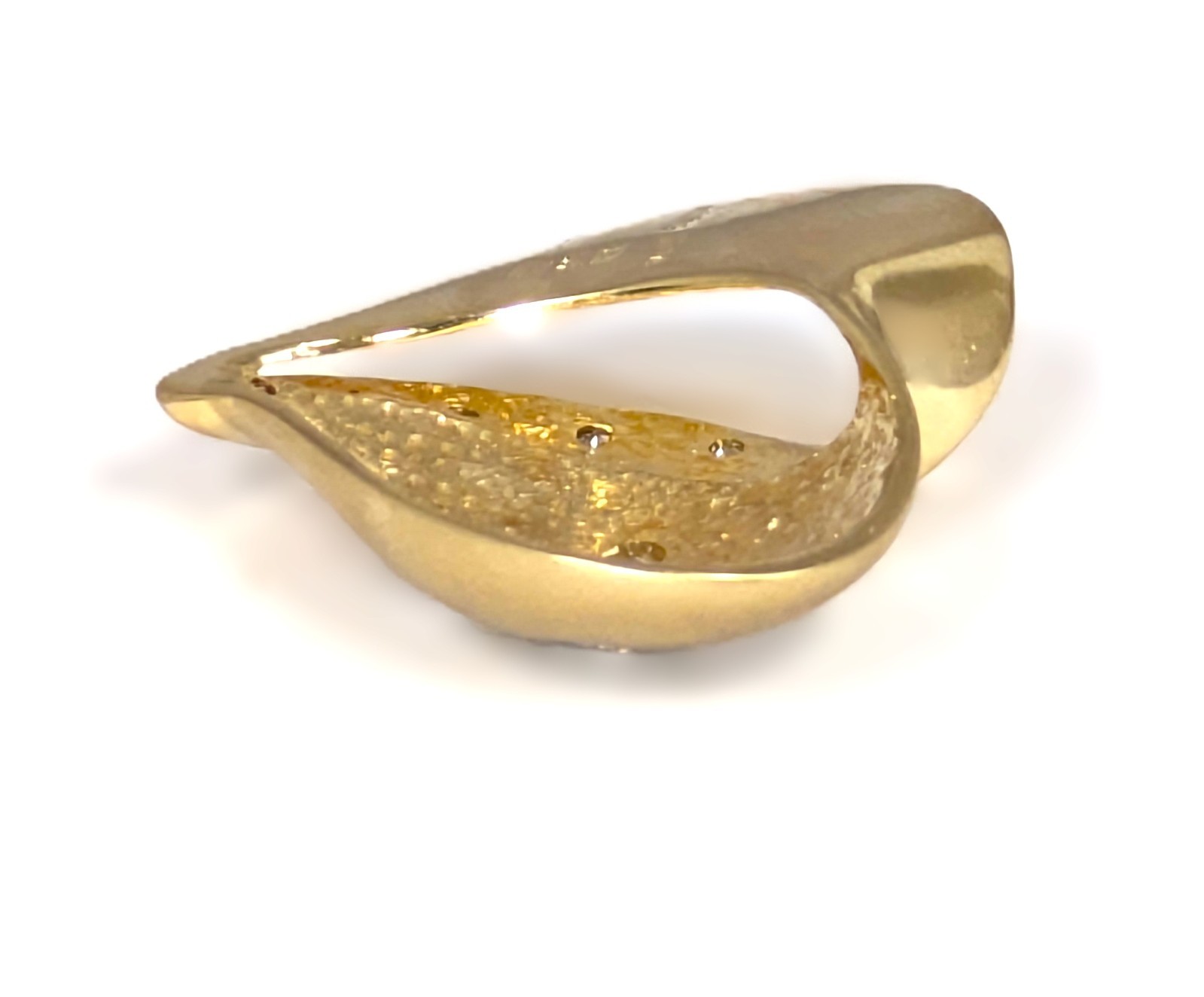 14K Gold & Diamond Heart Pendant, 1” by 7/8”