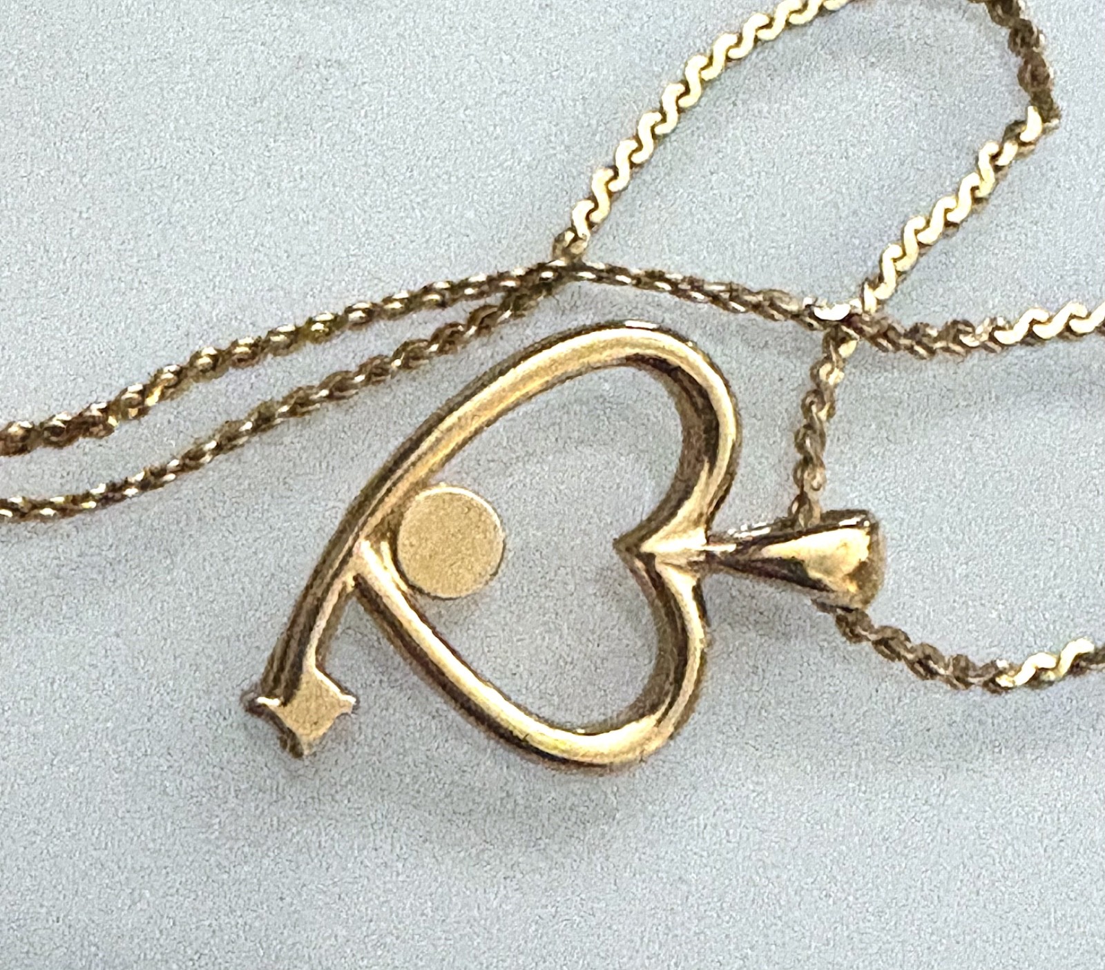 Gold Heart with Faux Pearl Korean 17″ Necklace