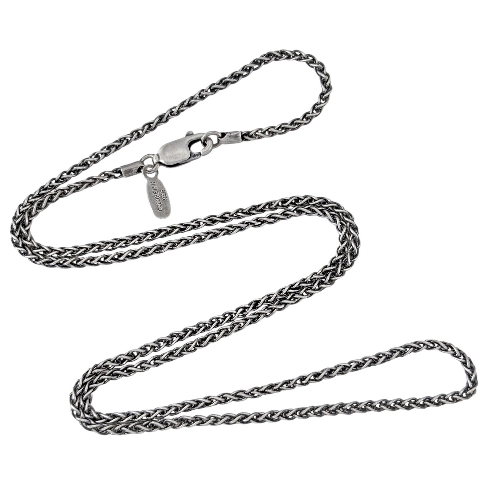 Vintage Sterling Silver 925 Wheat Chain Necklace 18.5″