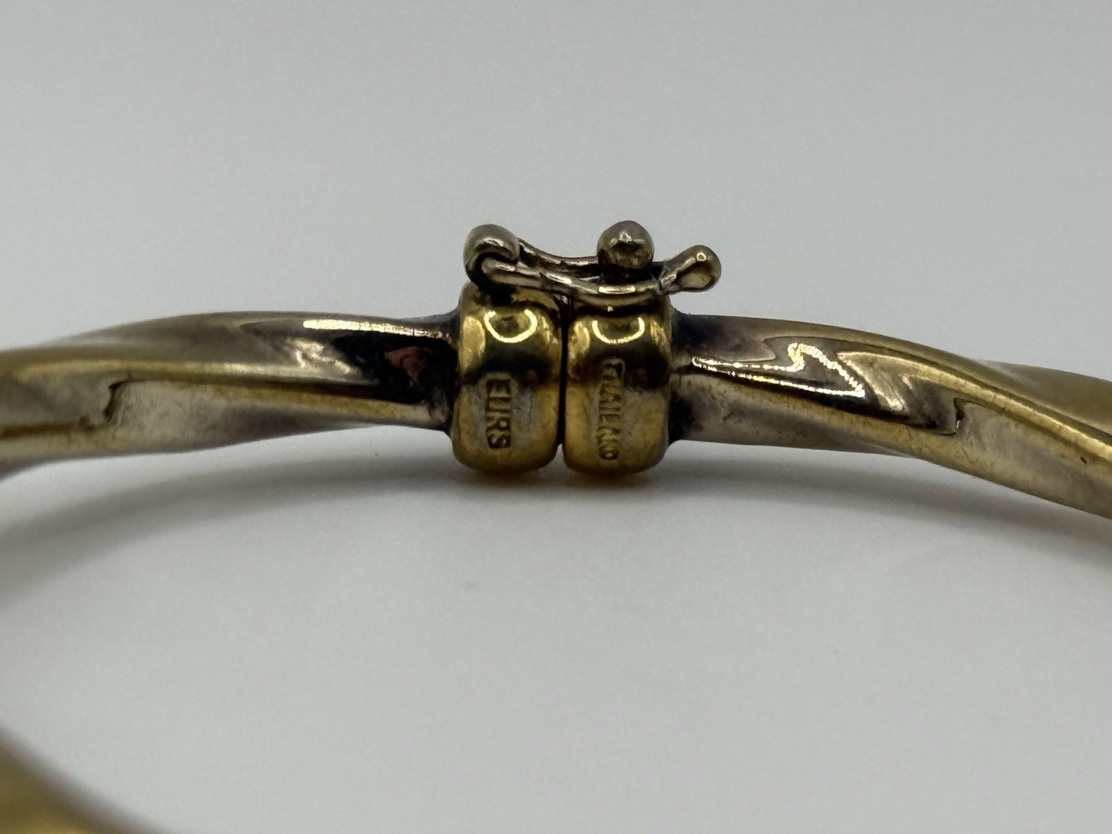 Vtg Vermeil Sterling Silver Twist Bangle Bracelet 6.25”