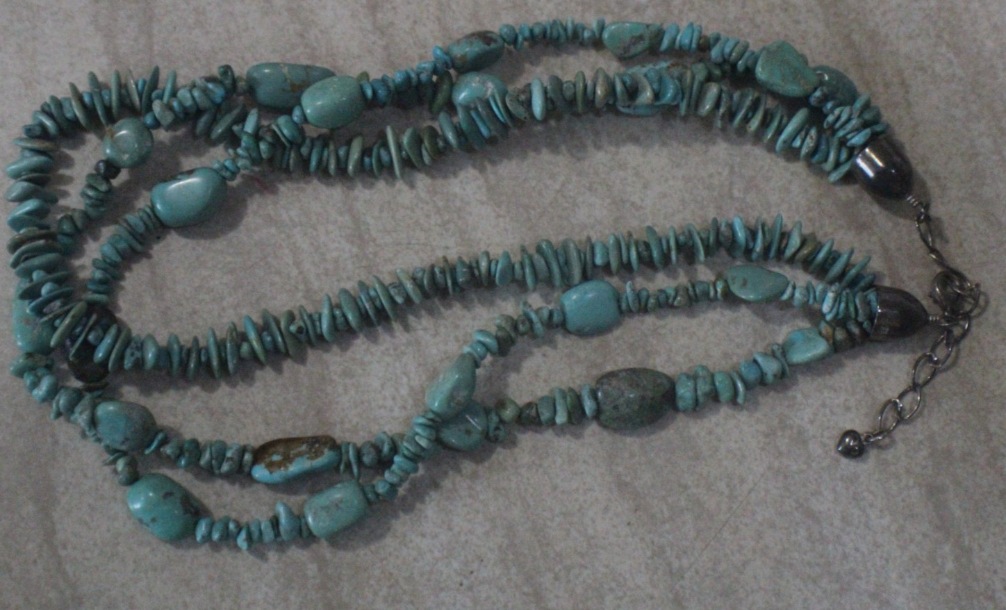 7 Different S silver and Turquoise Beads Necklaces Lot