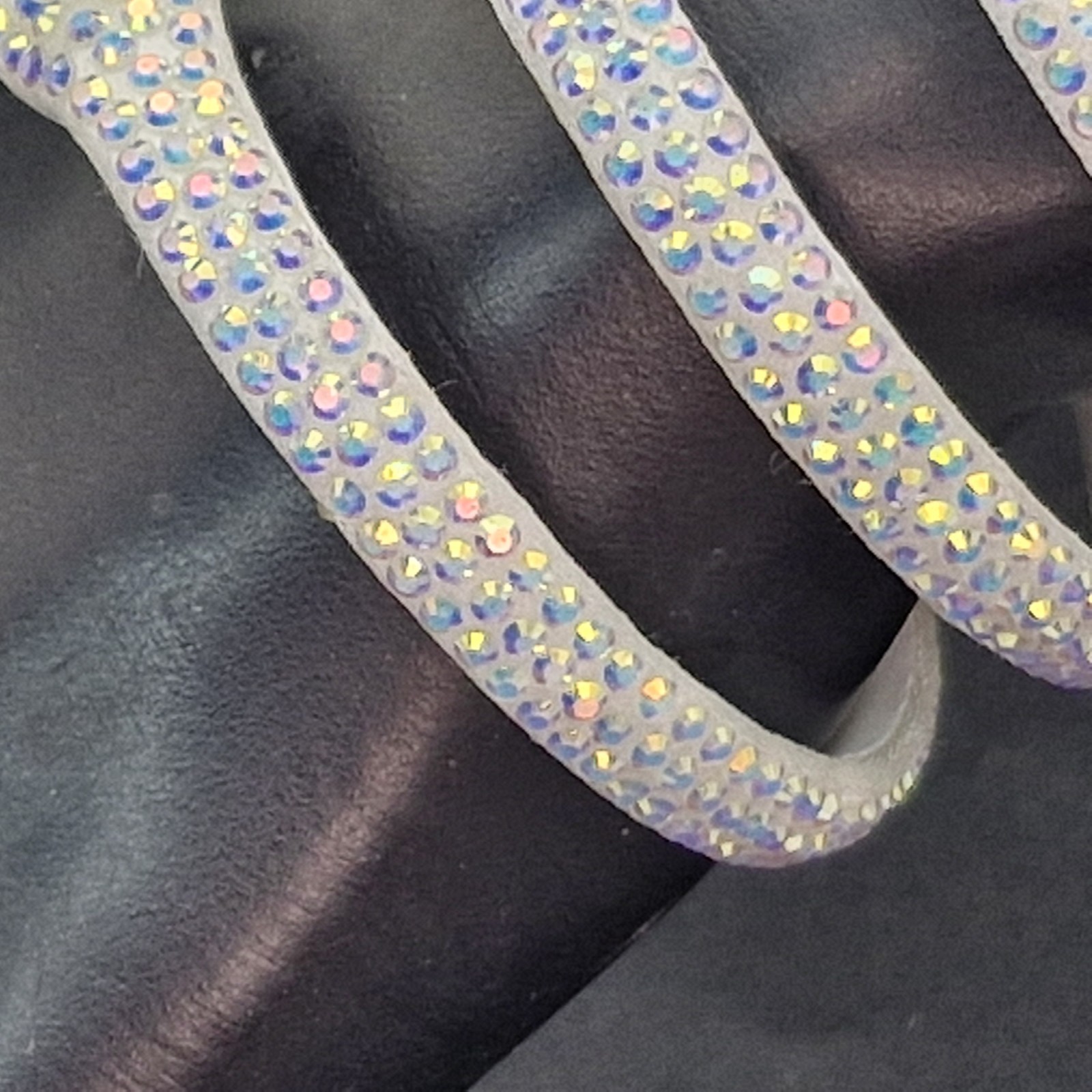 Rene Caovilla Italy White Cleo Snake Wrap Bracelet Leather Rhinestones