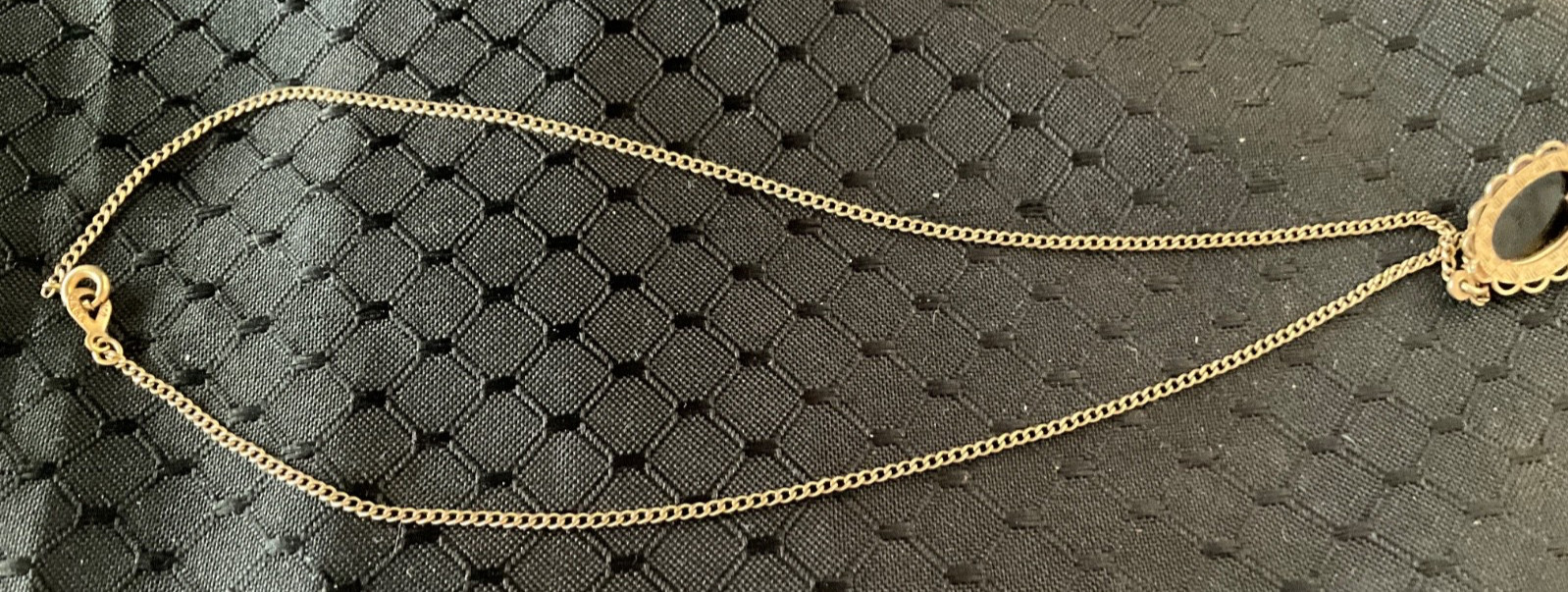 Vtg. 1950’s AMCO 14k Gold Filled Necklace (15”),And Goldstone Pendant (unmarked)