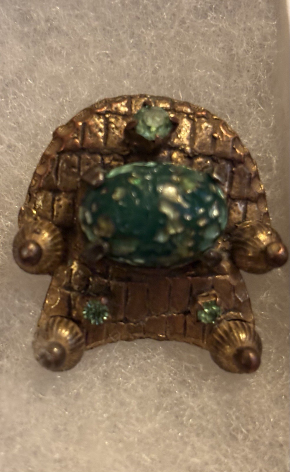 Strange Unique Vintage Brooch Scarf Clip Not Really Sure But It’s A Fun Piece