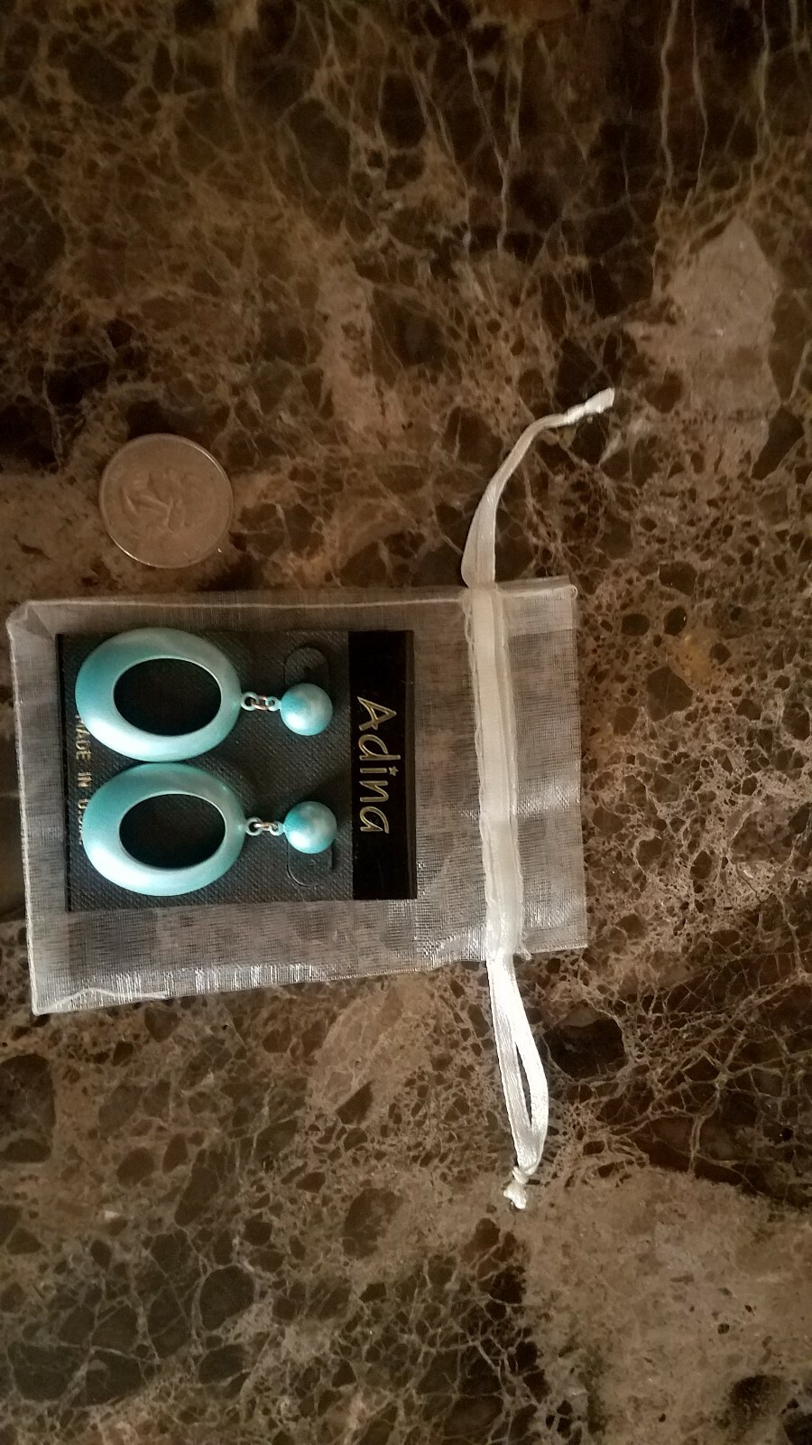 Ladies Vintage, Light Teal Blue, Dangle Earrings! VERY GOOD condition! UNIQUE!