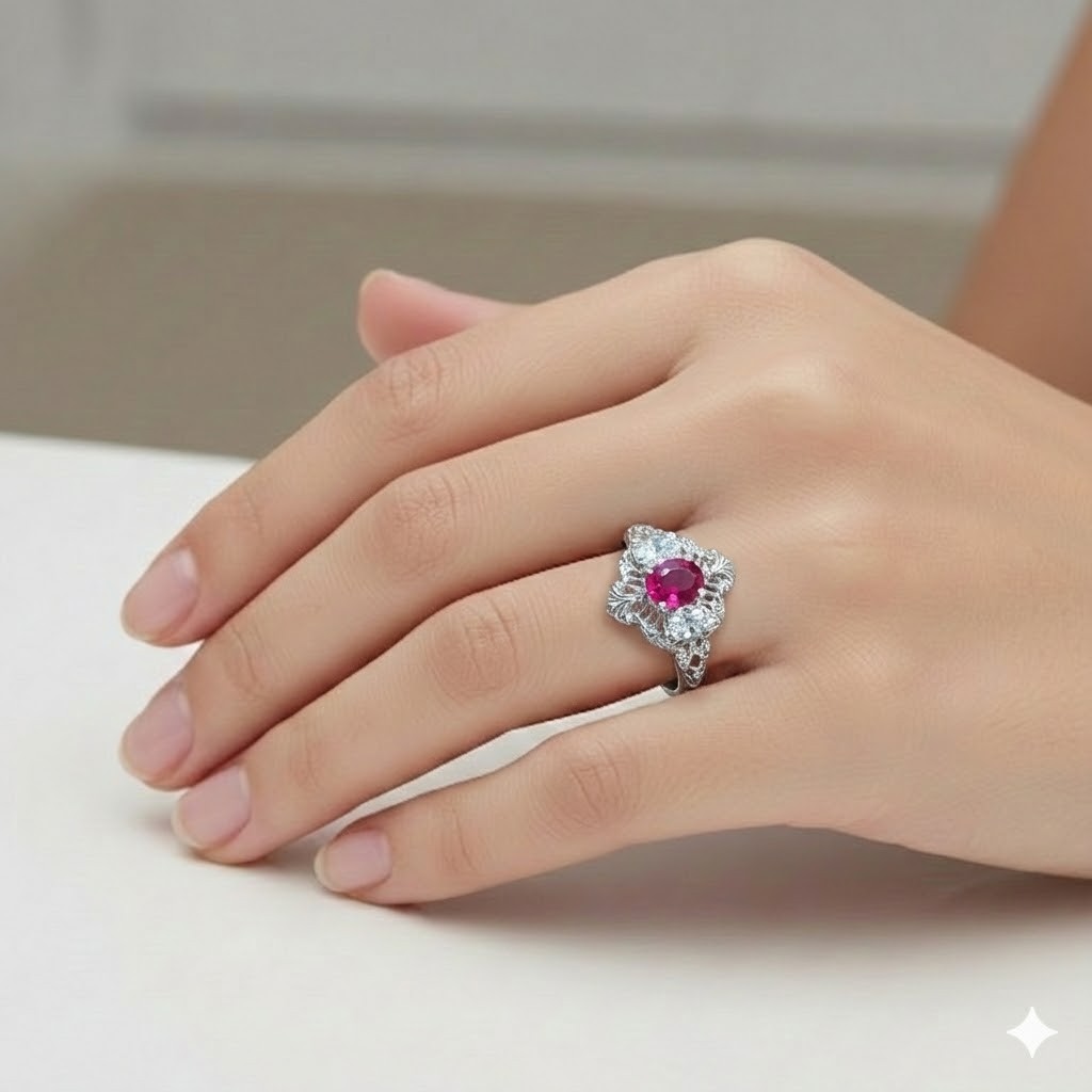 Platinum vintage art deco untreated ruby diamond ring 1.52ct GIA Cert 1920’s