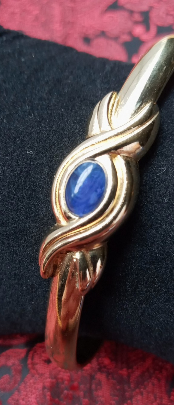 Avon Vintage Goldtone with Sodalite Cuff Bracelet