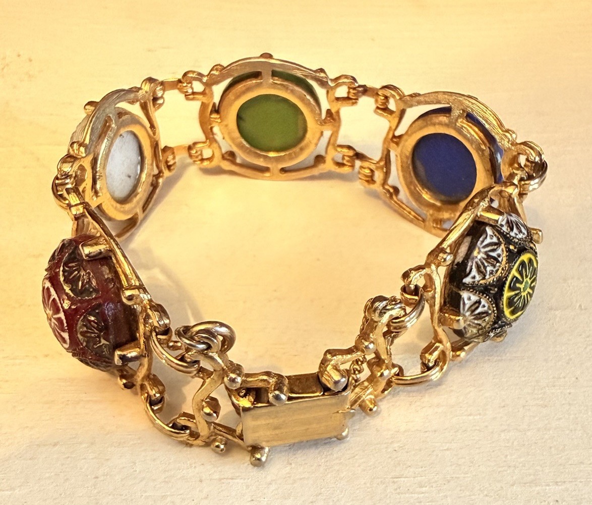 D&E for Celebrity Vintage Moroccan Matrix Glass Cabochon Bracelet