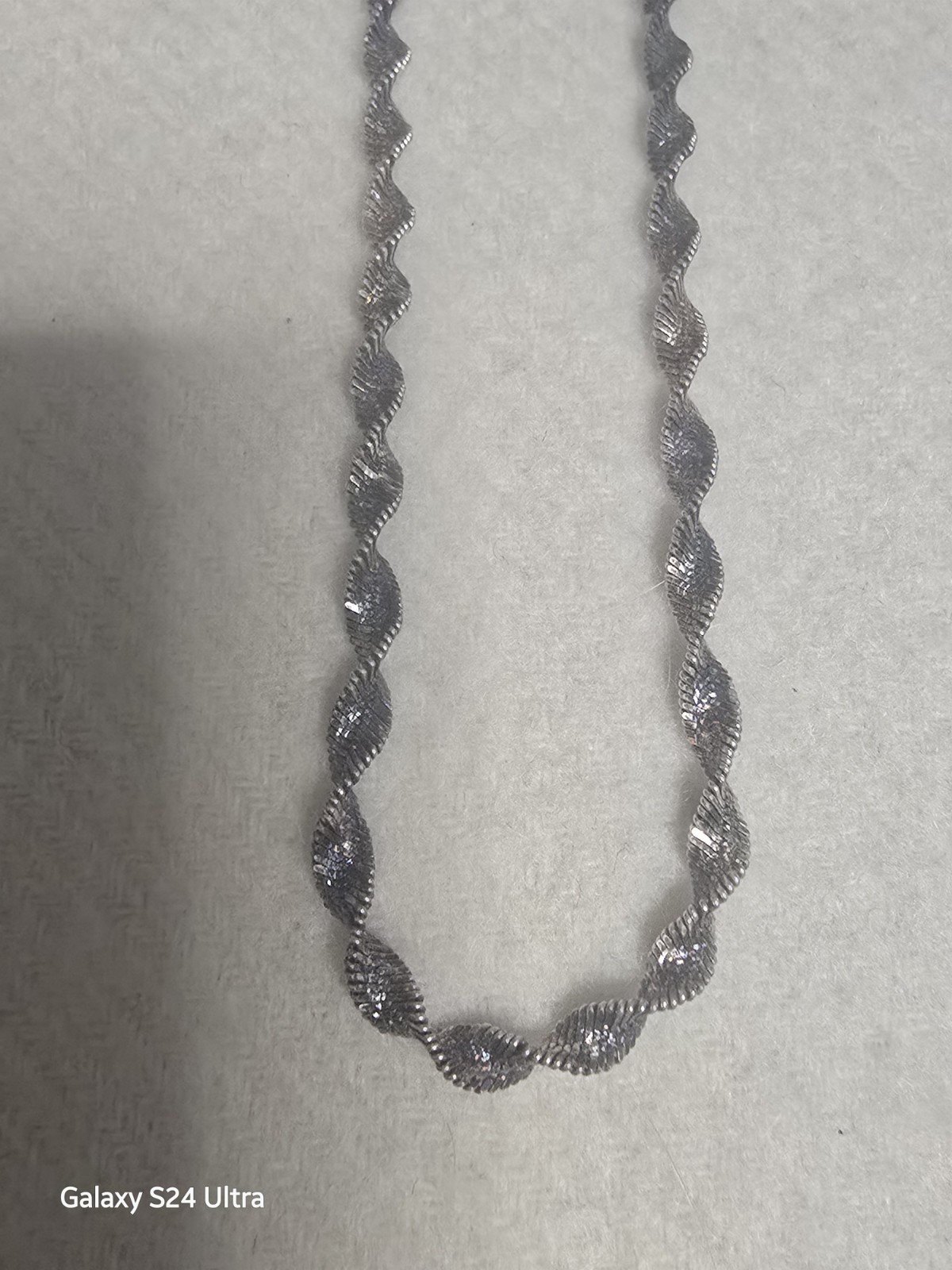 Vintage 925 Sterling Silver Satin Twist 17 Inches
