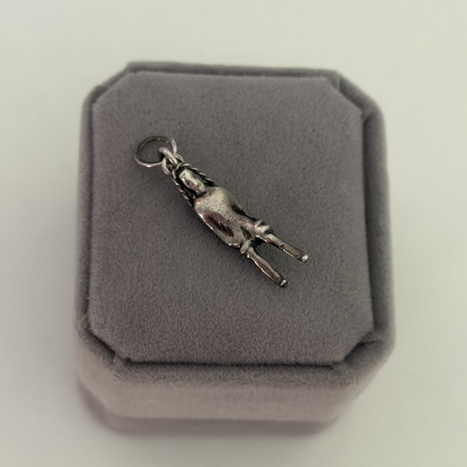 Vintage Sterling Silver Gold Miner Man 3D Person Charm Pendant