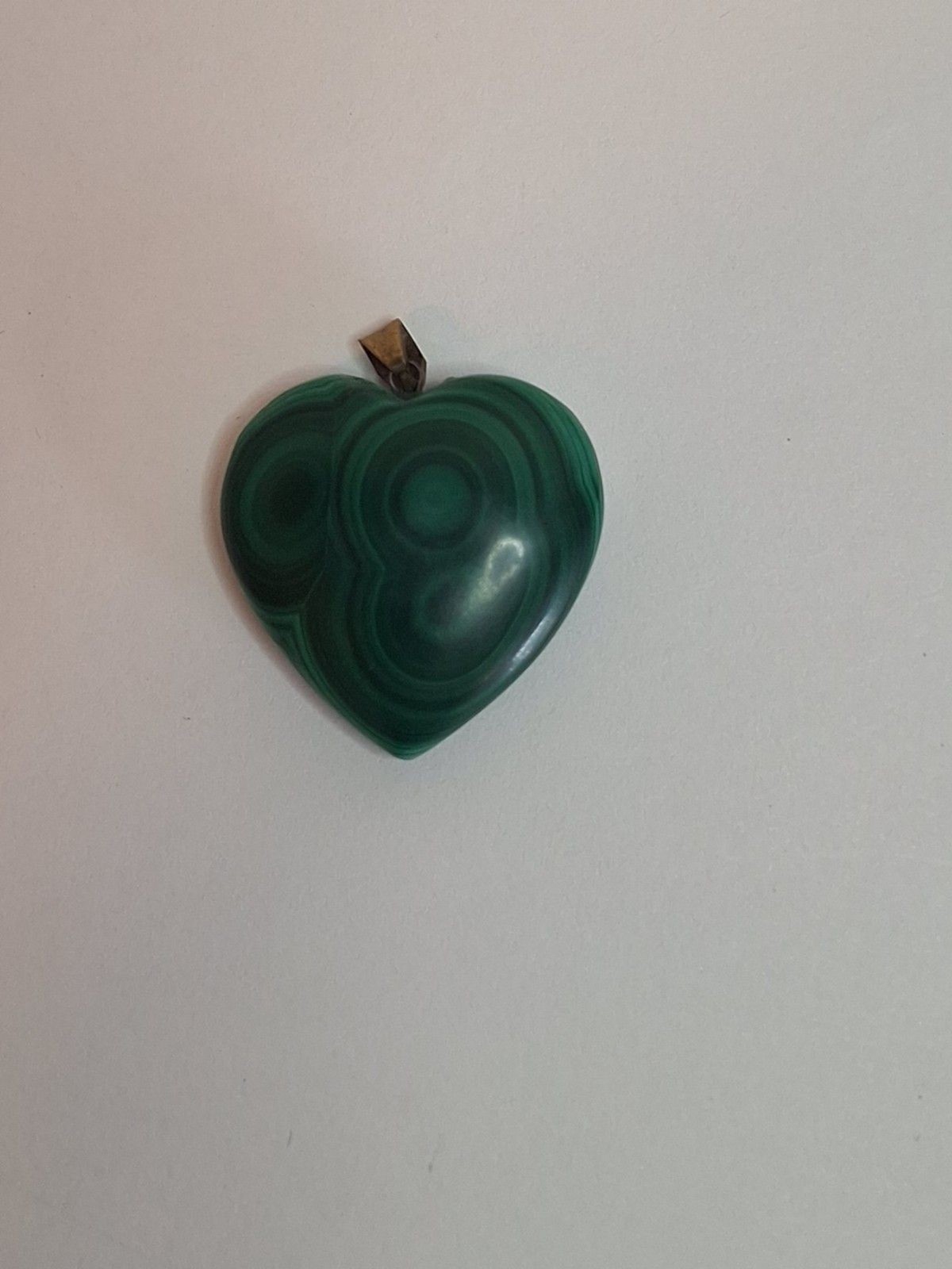 Vintgage Green Malachite Puff Heart Pendant