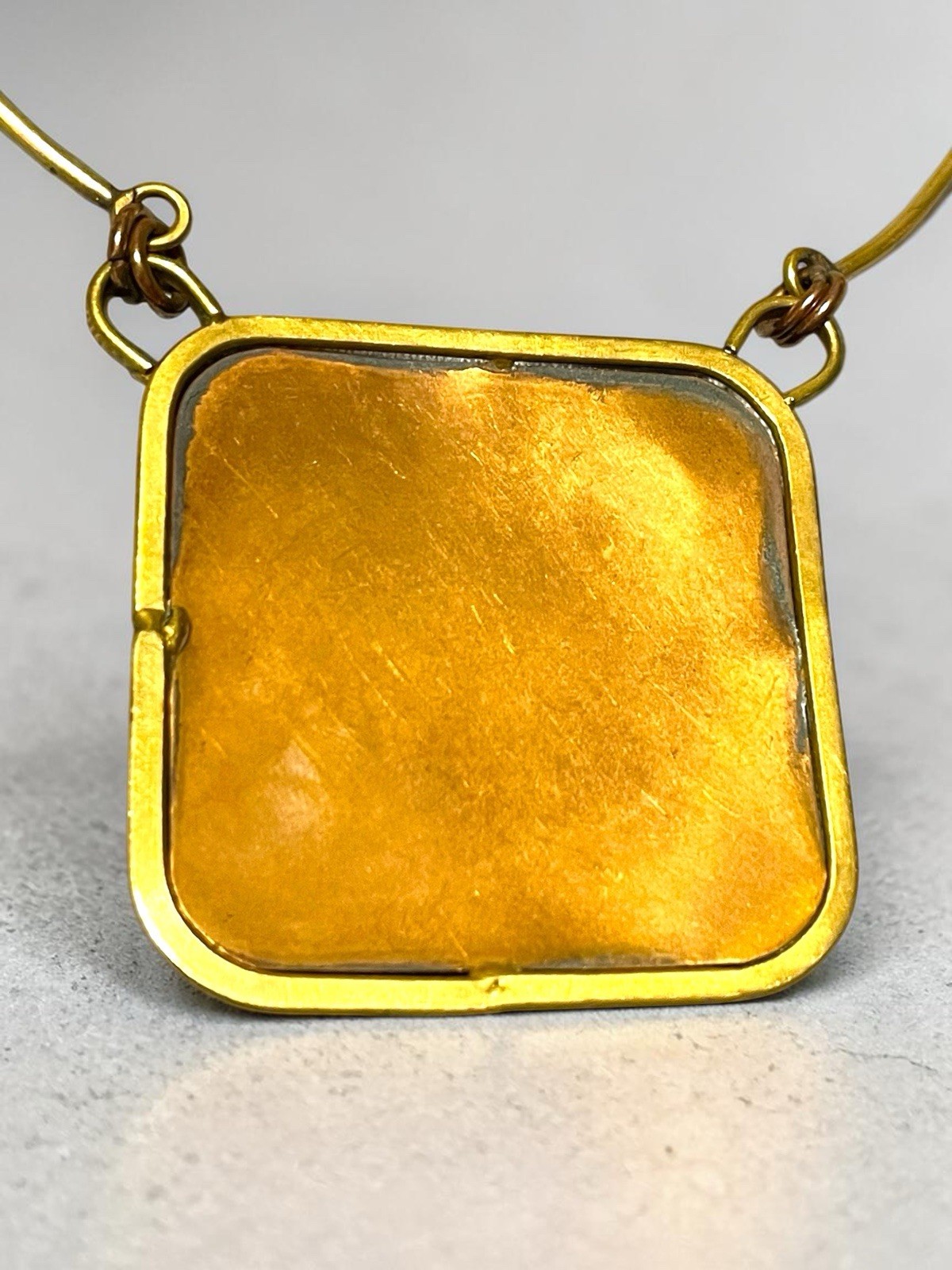 Brutalist Modern Mixed Metal Copper & Brass Mexican Chest Plate Necklace