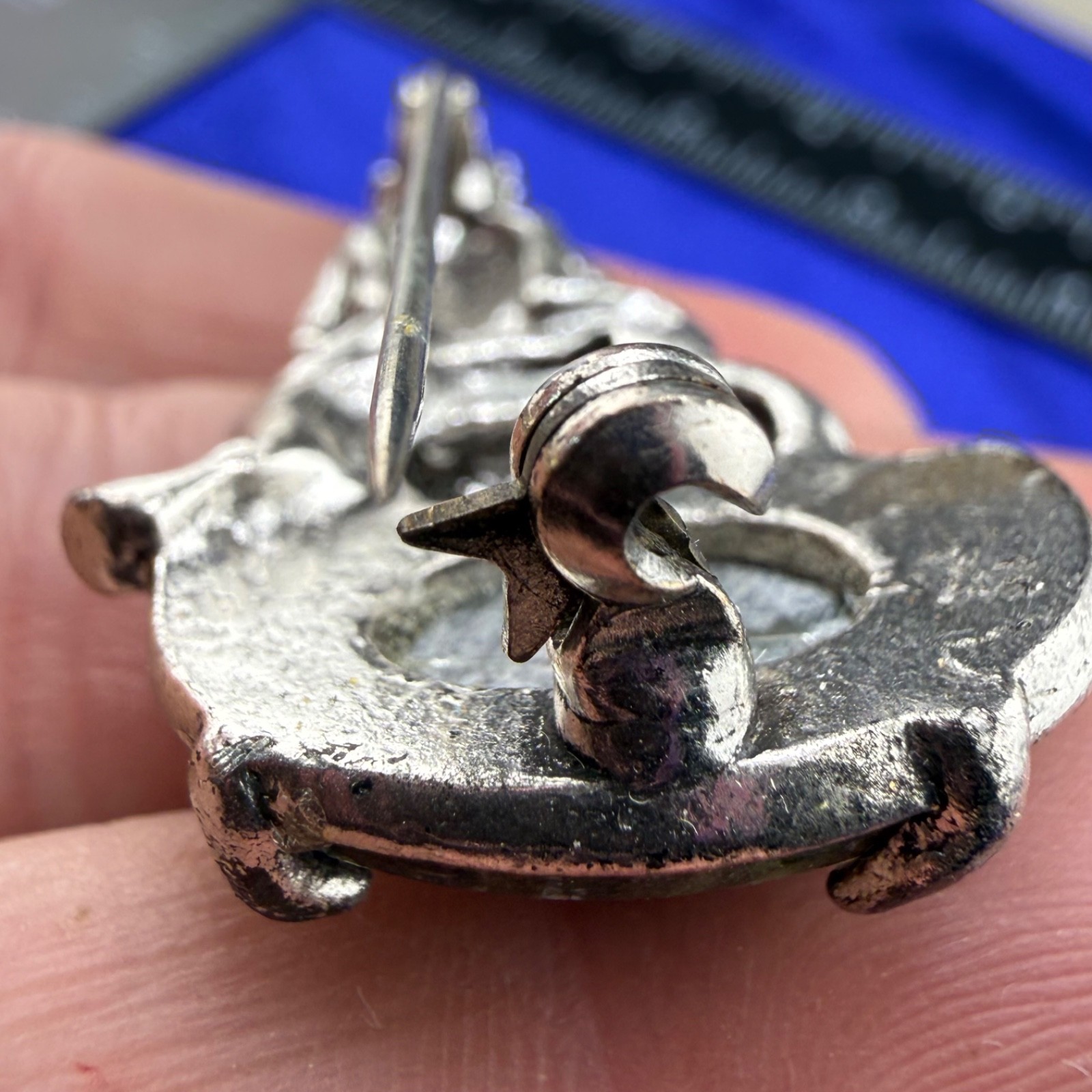 Vintage Connemara Marble Brooch Leprechaun Silver Tone Lucky Elf
