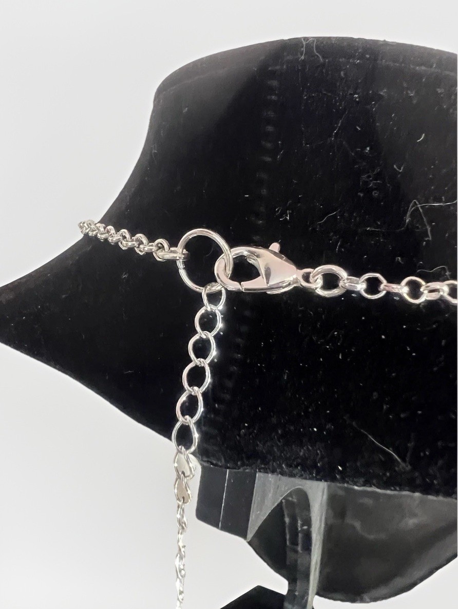 Silver Tone Necklace Circles Rings Chunky Statement Adjustable Claw Closure 🔥