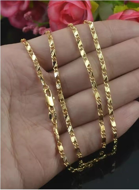 16 in Necklace 18K Gold Plated Jewelry Unique Link