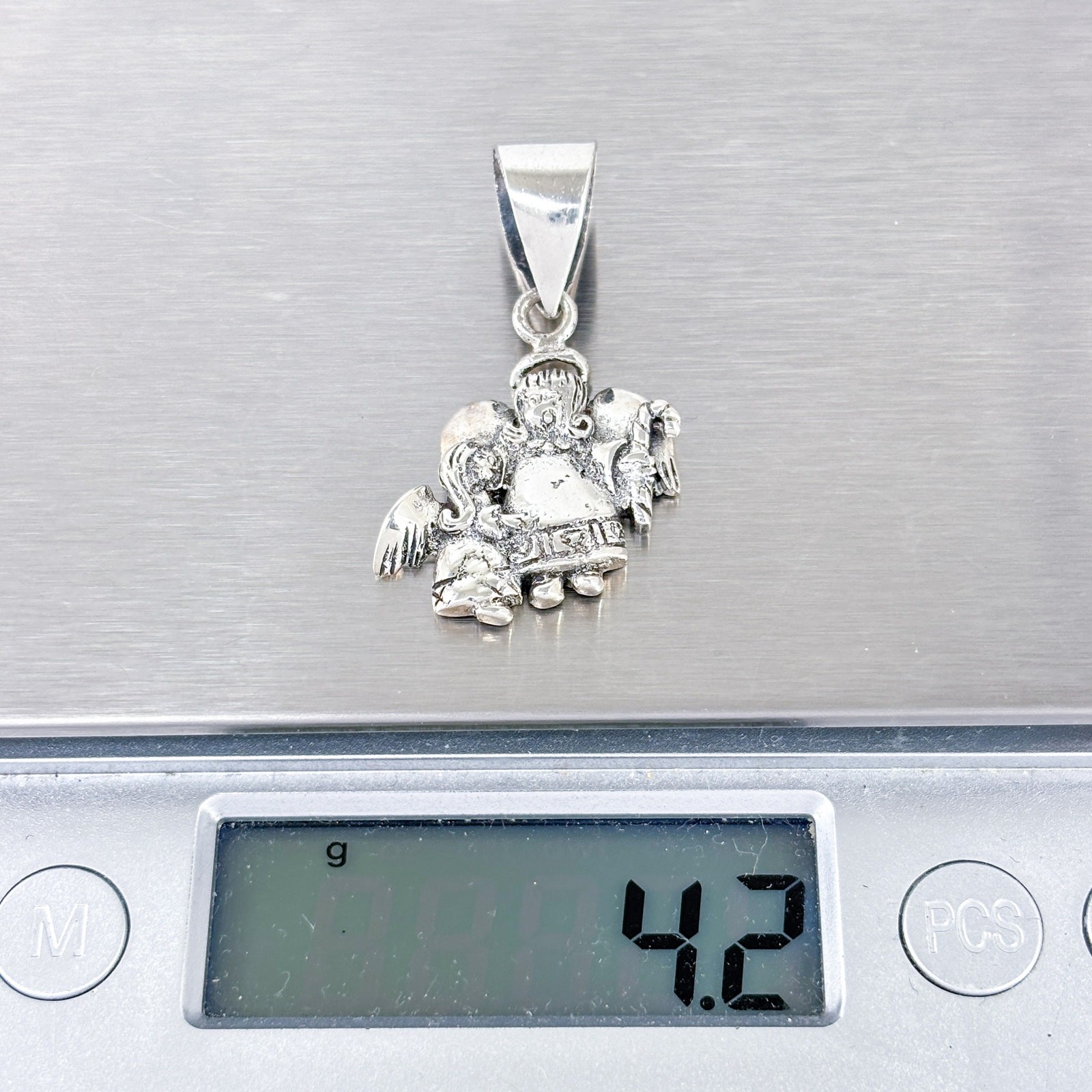 Vintage Thailand Sterling Silver 925 Guardian Angel Pendant