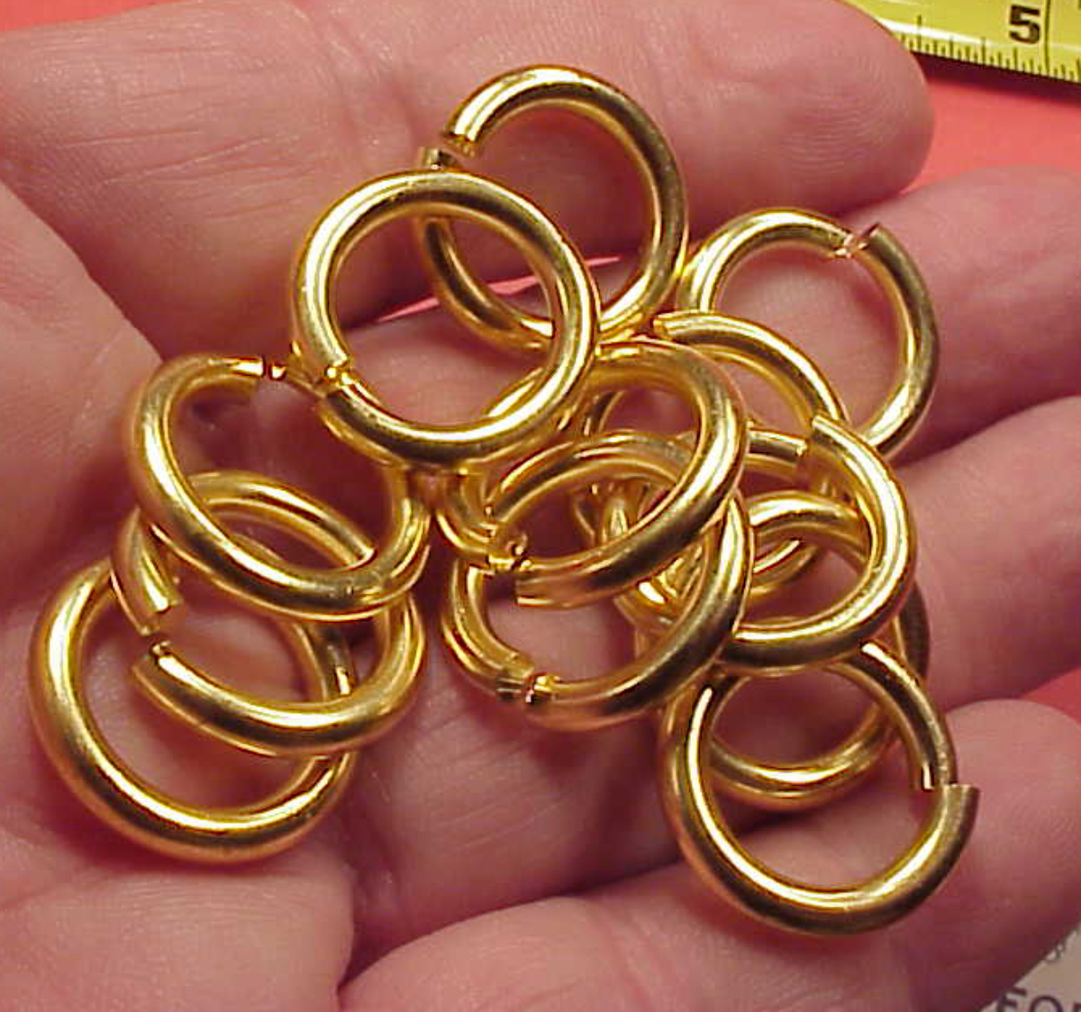 Vintage Gold Plated Brass 19mm 3/4inch Jump Rings Chains 12 Pieces Crafts