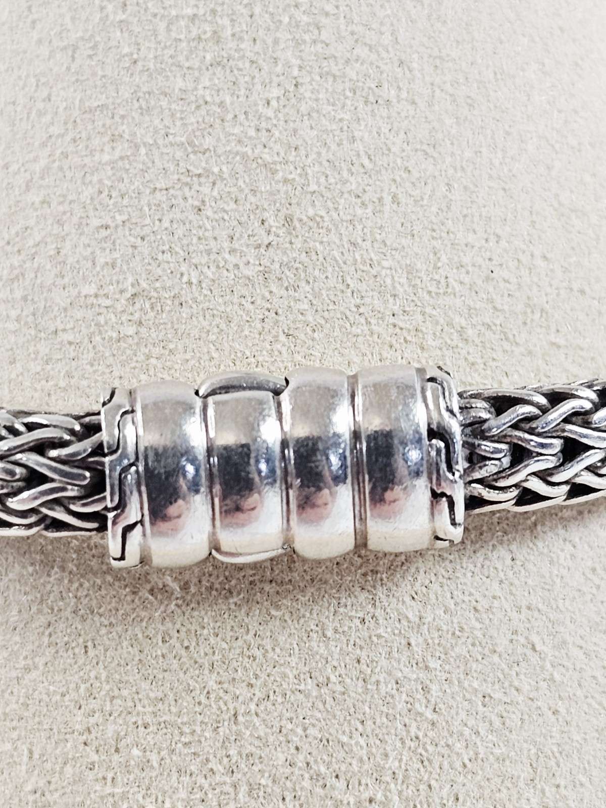 John Hardy Sterling Silver 925 Woven Wheat Bracelet 5mm Size Medium 7 1/4″