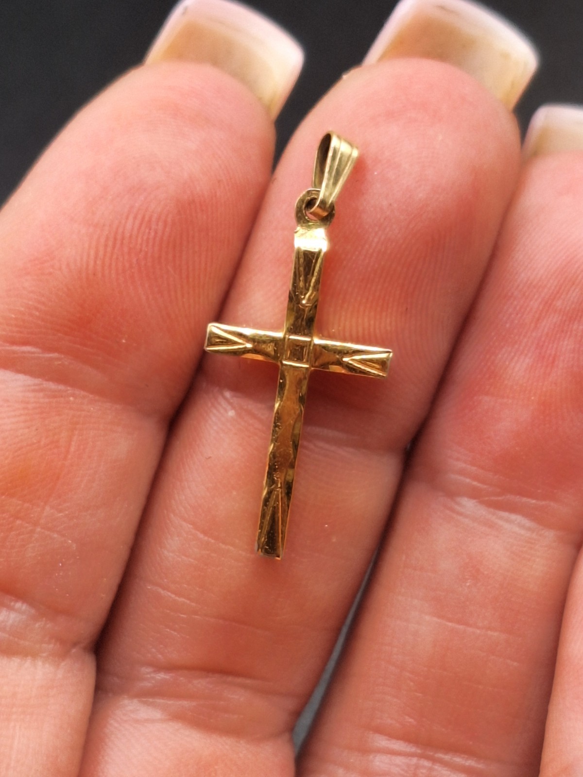 VTG 1/20 12k GF Gold Filled Etched Cross Pendant