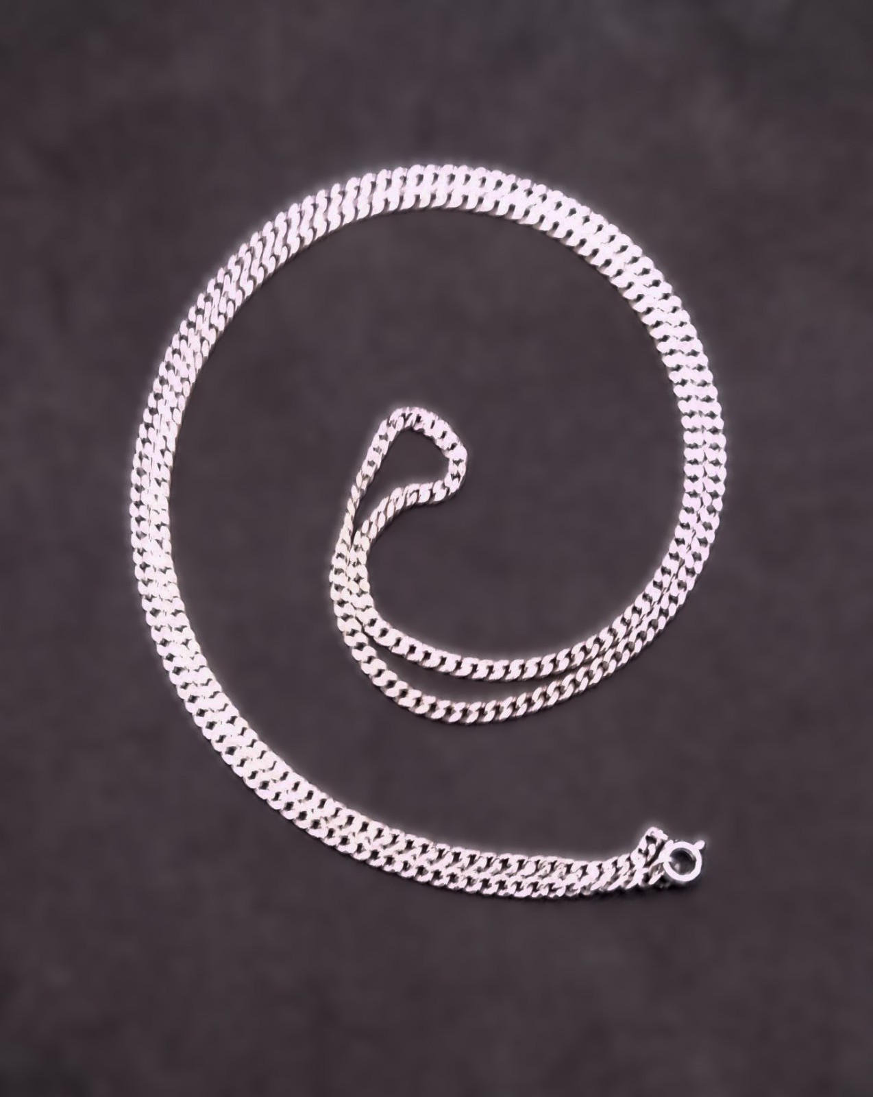 Vintage 925 Sterling Silver Curb Chain Necklace 24″ Long 3mm 9.4g