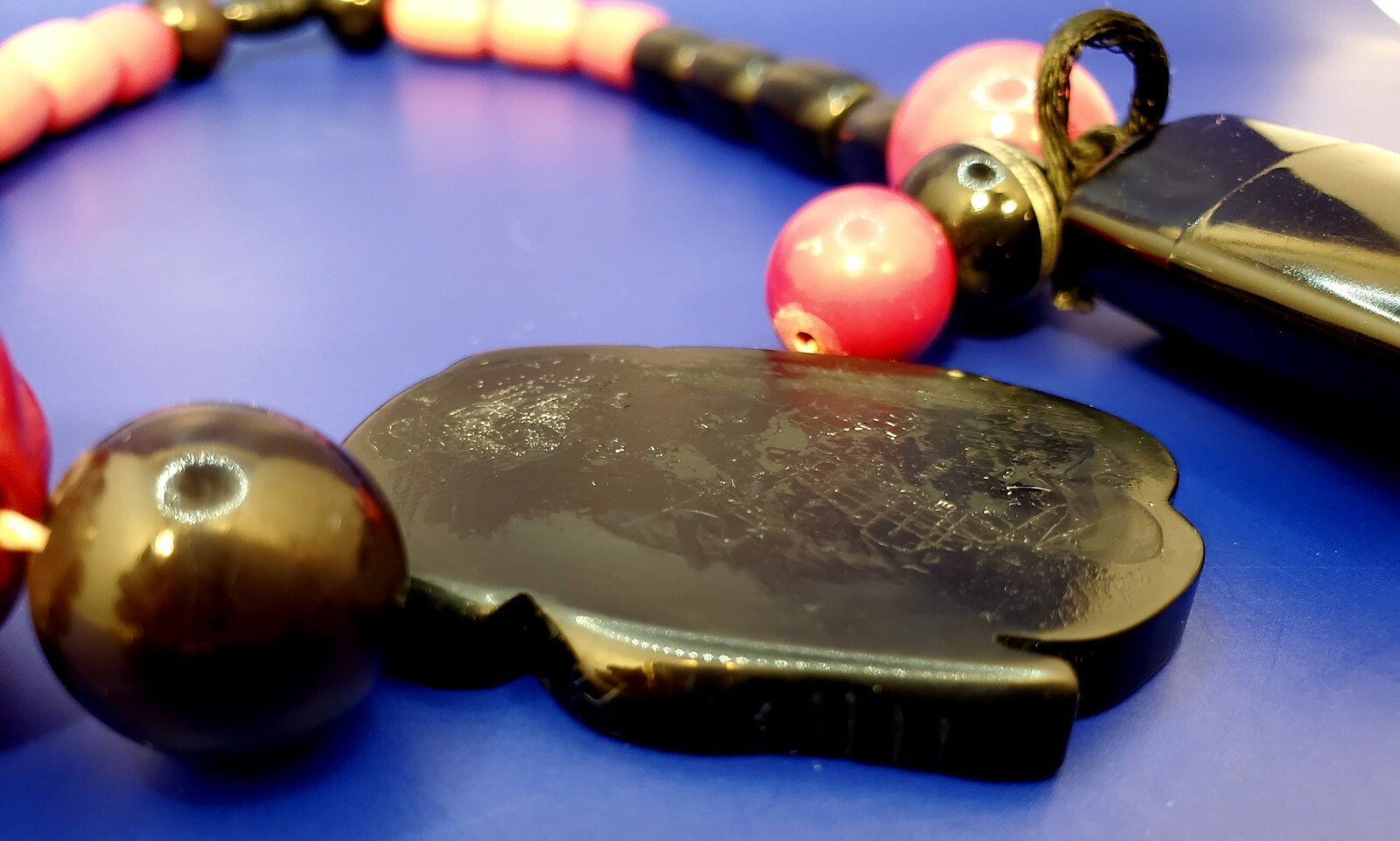 70’s Vintage Isadora Paris Galalith Necklace w/Perfume Charm Danielle Poullain 