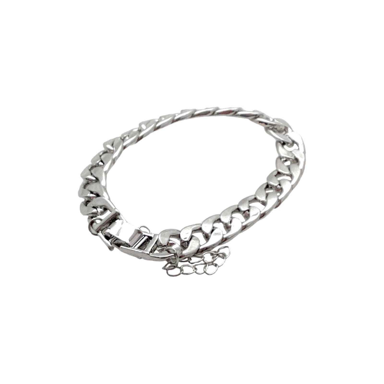 Cuban Miami Chain Bracelet S/M Silver Plated Business Casual Party Going Out