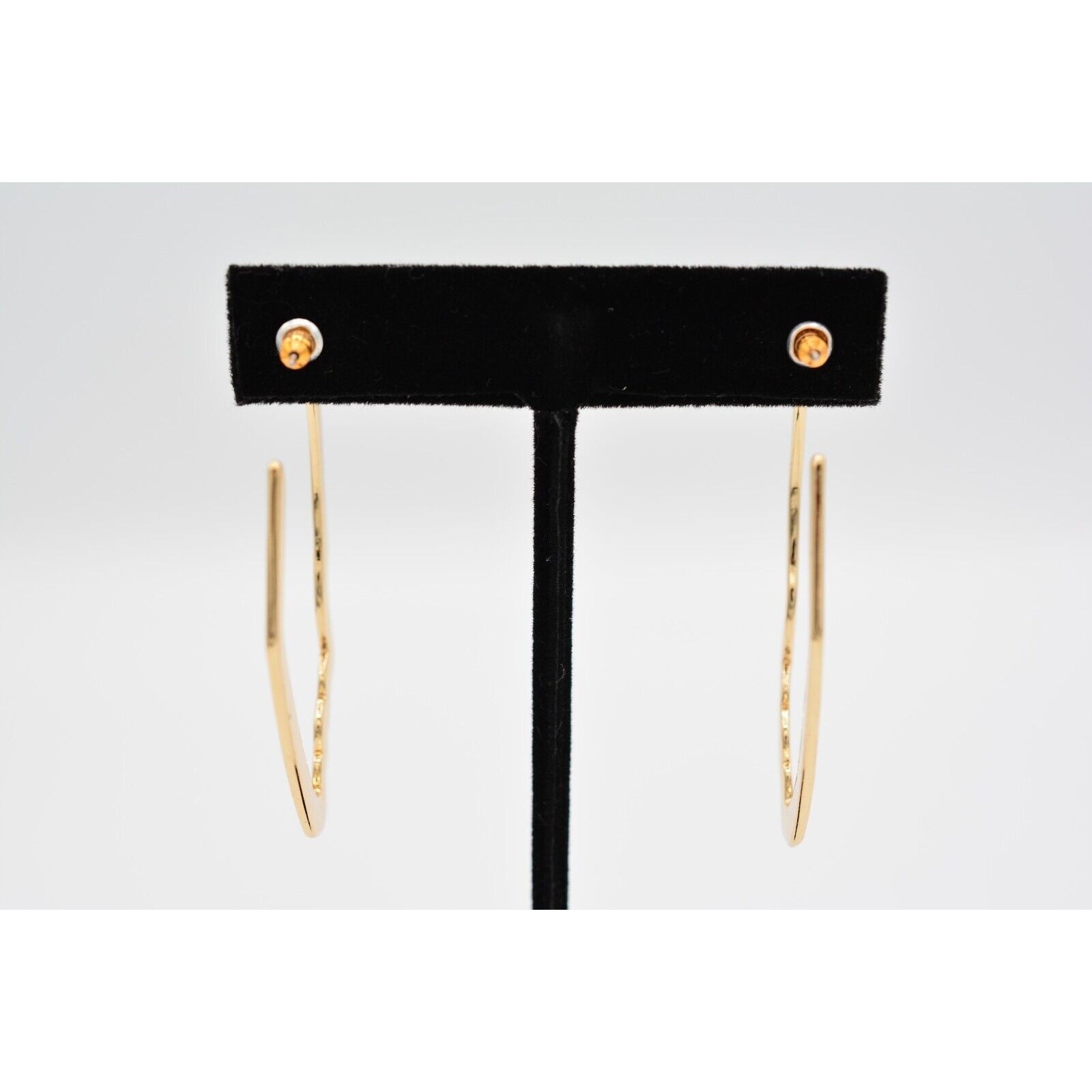Vintage Drop Earrings Abstract Face Hoops Silhouette Gold Tone Dangle 1990s 9G