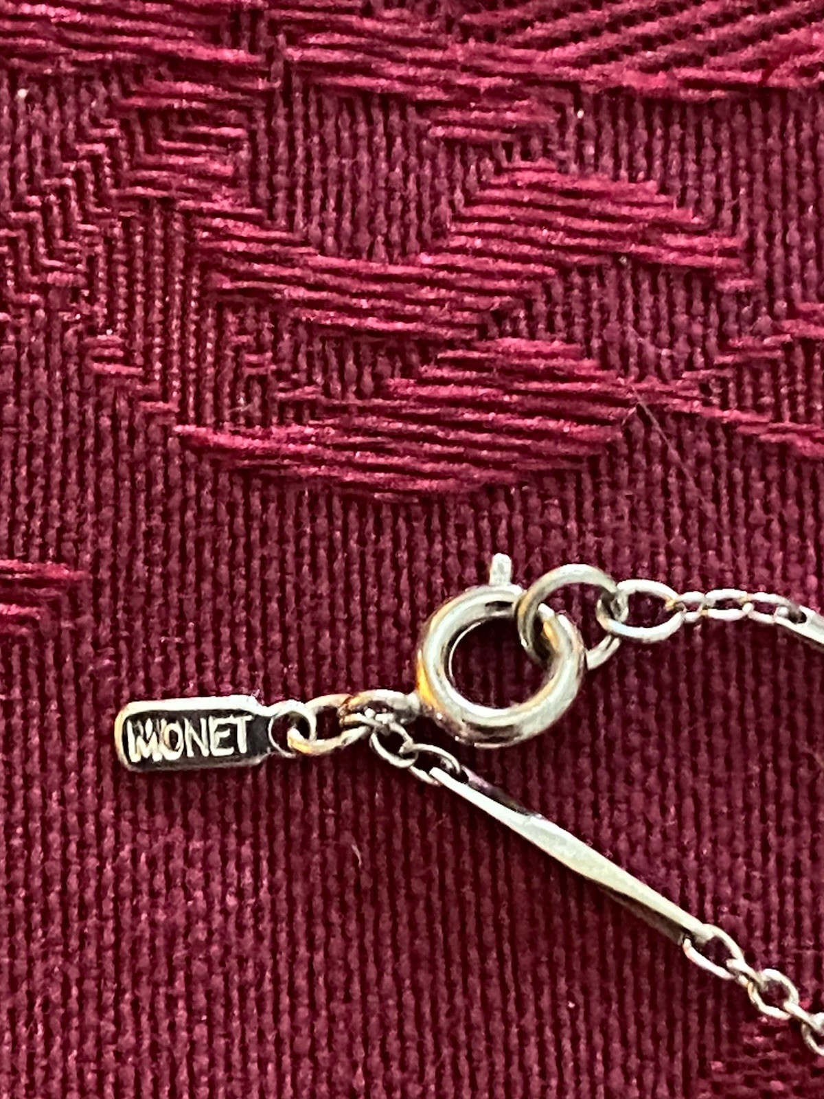 Vintage Monet Silver Tone Bar & Link 24″ Chain Necklace
