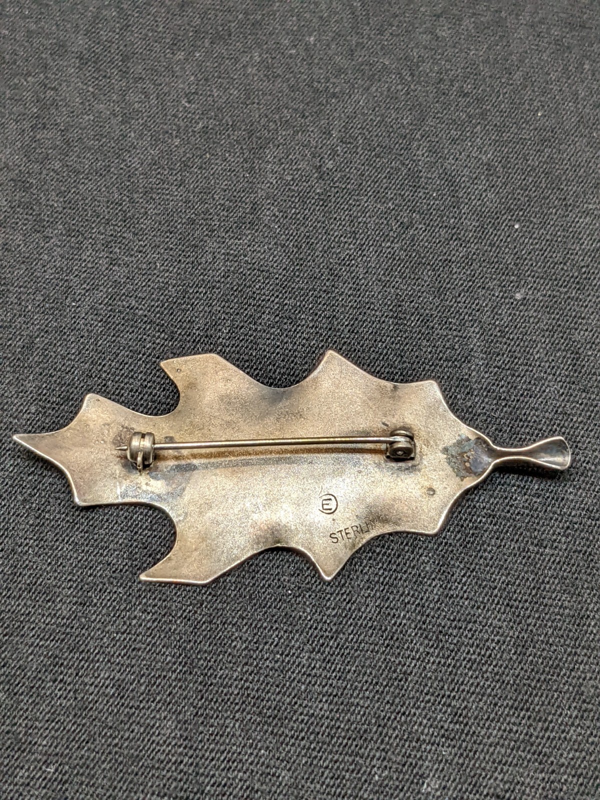 Vtg Sterling Silver Oak Leaf Brooch Pin Signed Mid Century Nature Jewelry