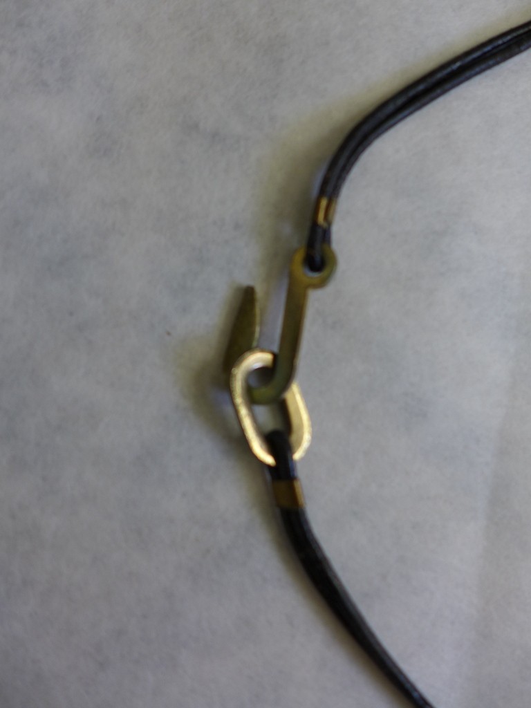 Estate Vintage Large Metal /Resin/Leather Cord Statement BOHO Tribal Necklace